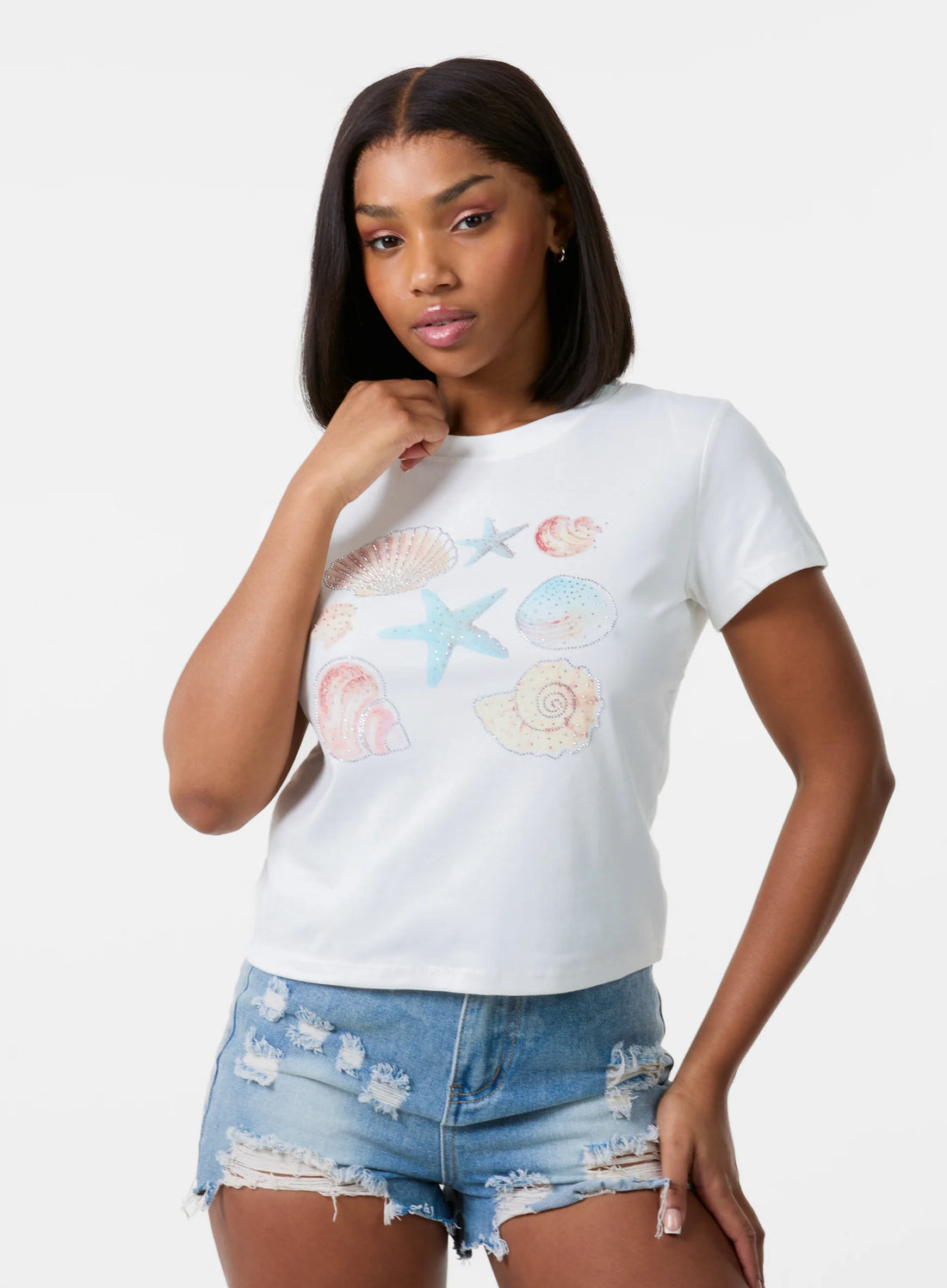 Shell Embellished T-Shirt