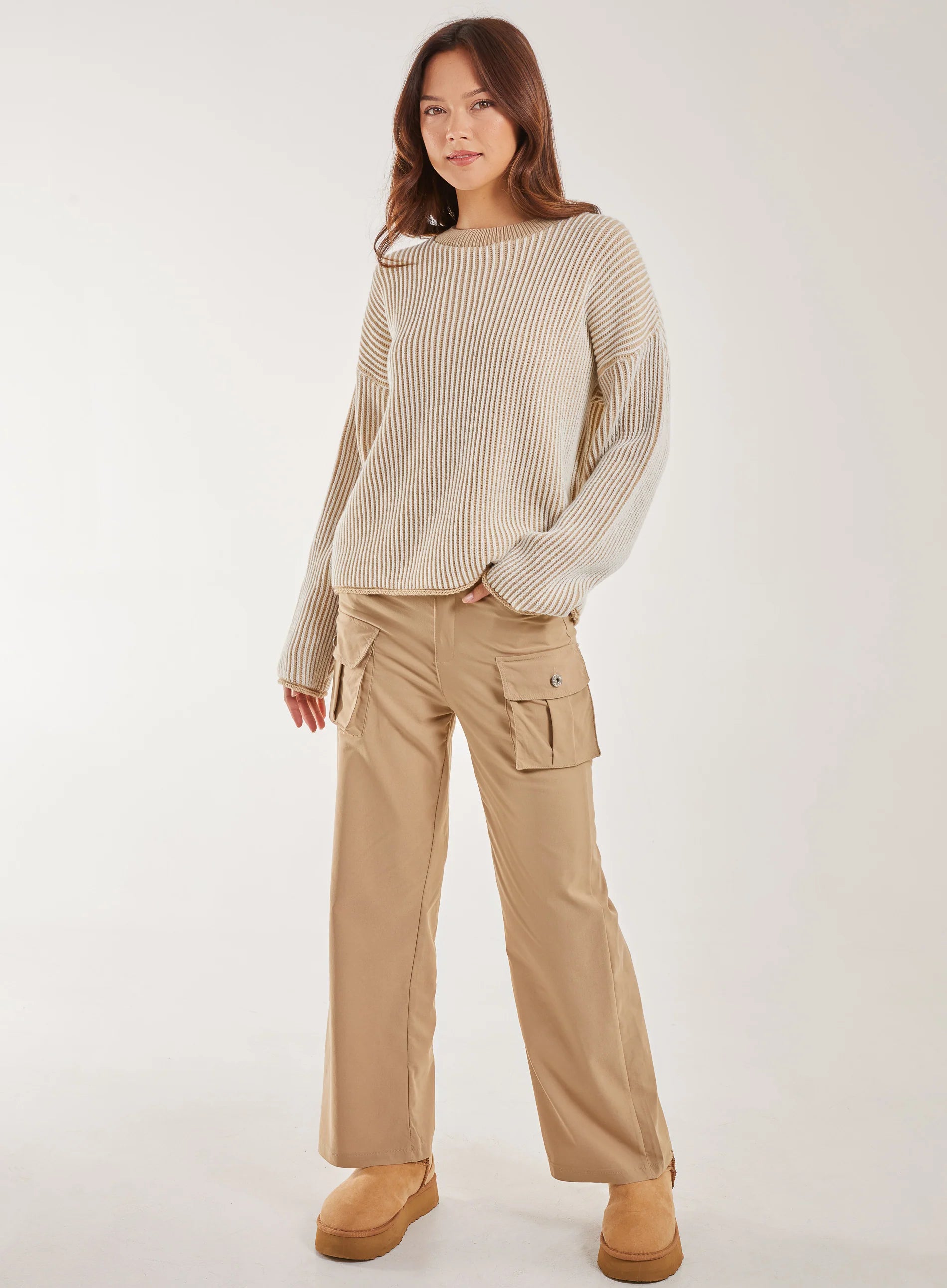 Striped Ribbed Long Sleeve Jumper