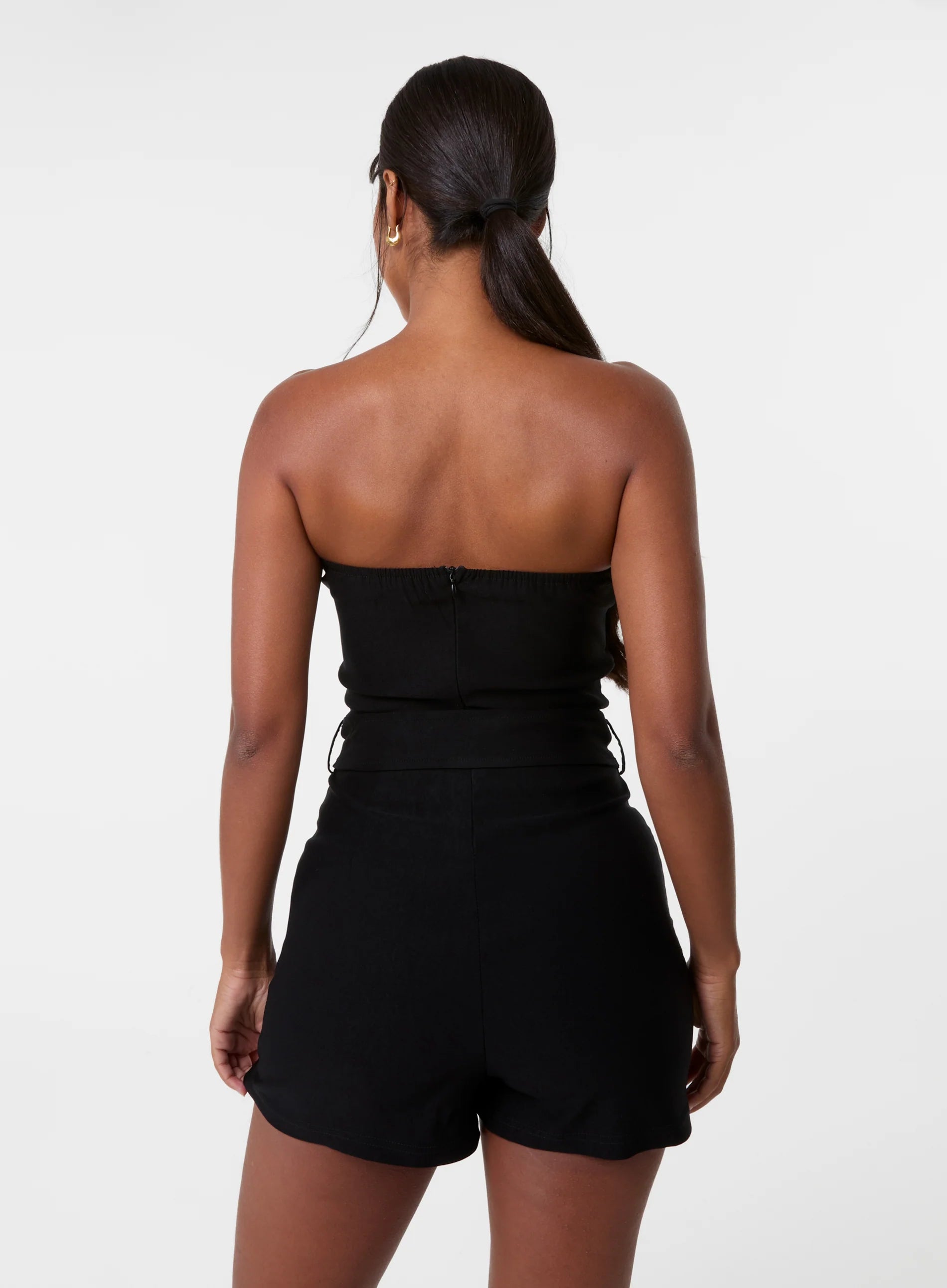 Bandeau Combat Playsuit With Belt