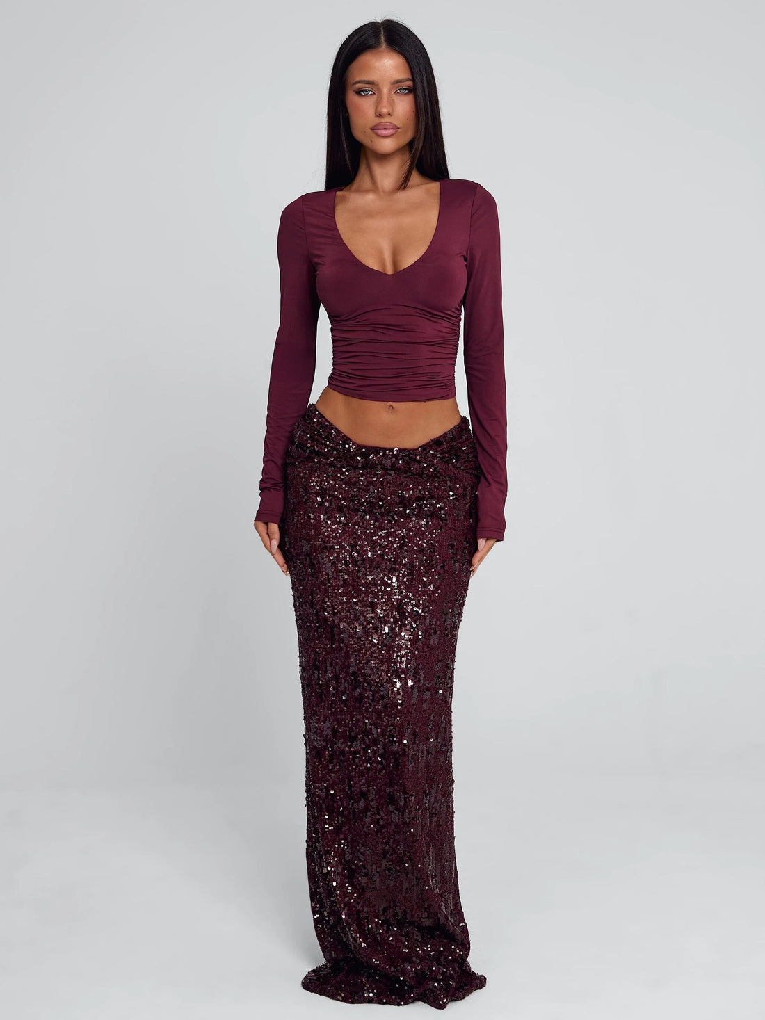 CAMHILLA TOP BURGUNDY