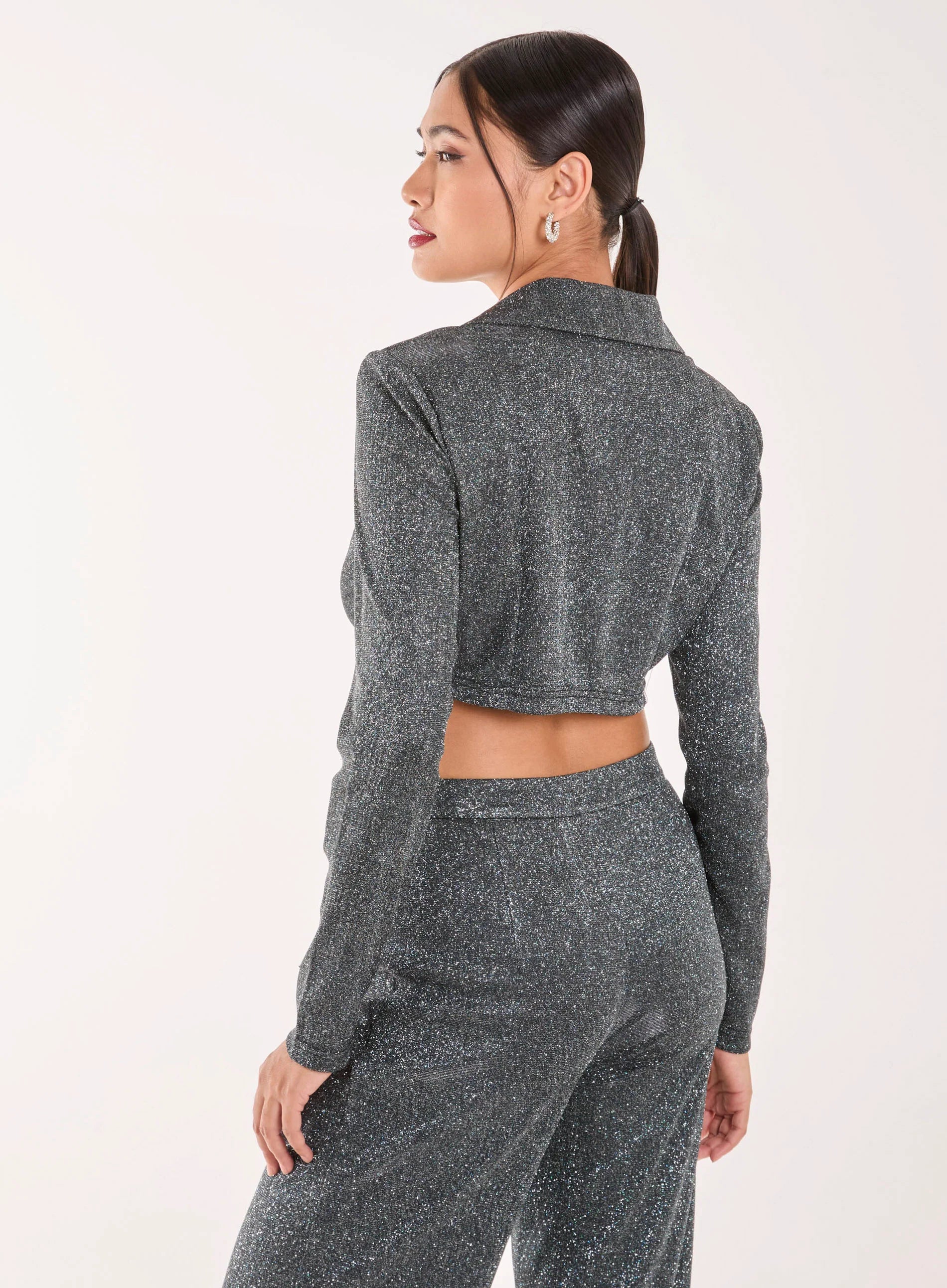 Glitter Cropped Blazer