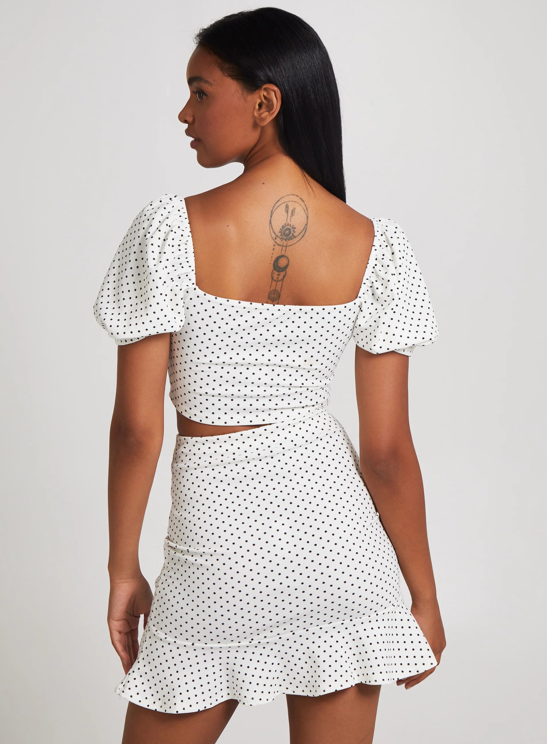 Polka Dot Puff Sleeve Top