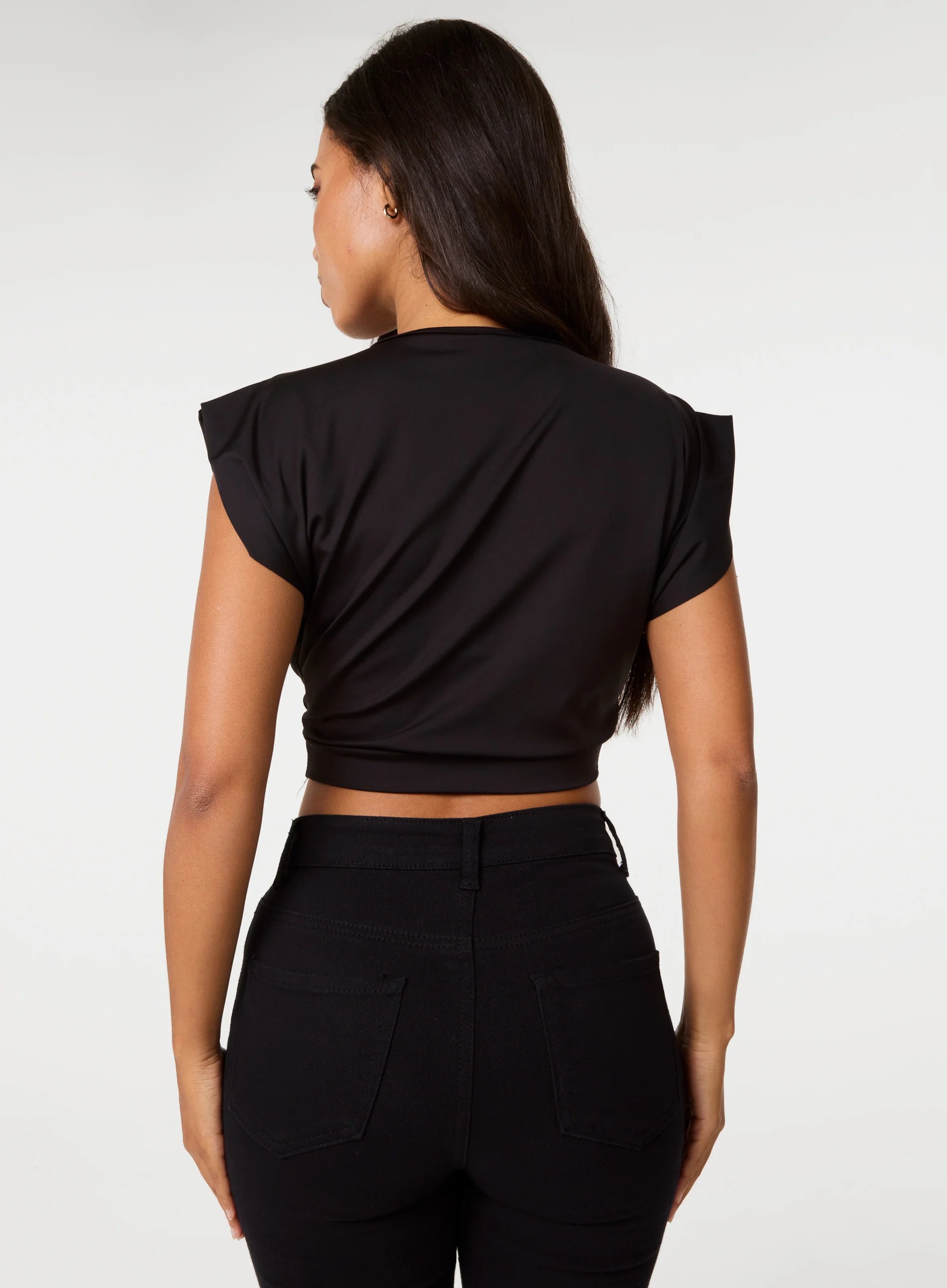 Stone Buckle Slinky Crop Top