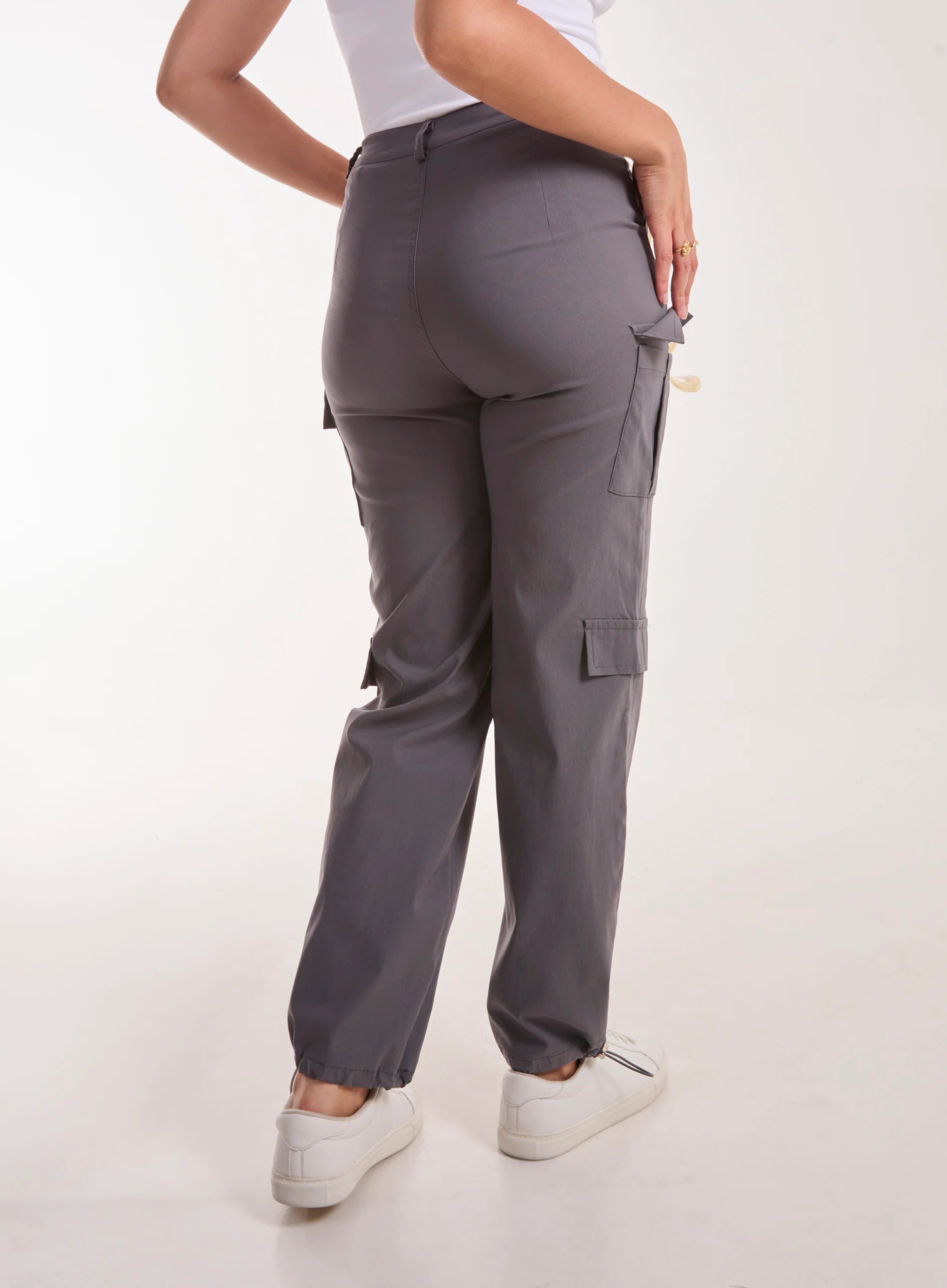 Pocket Detail Wide Leg Cargo Pants