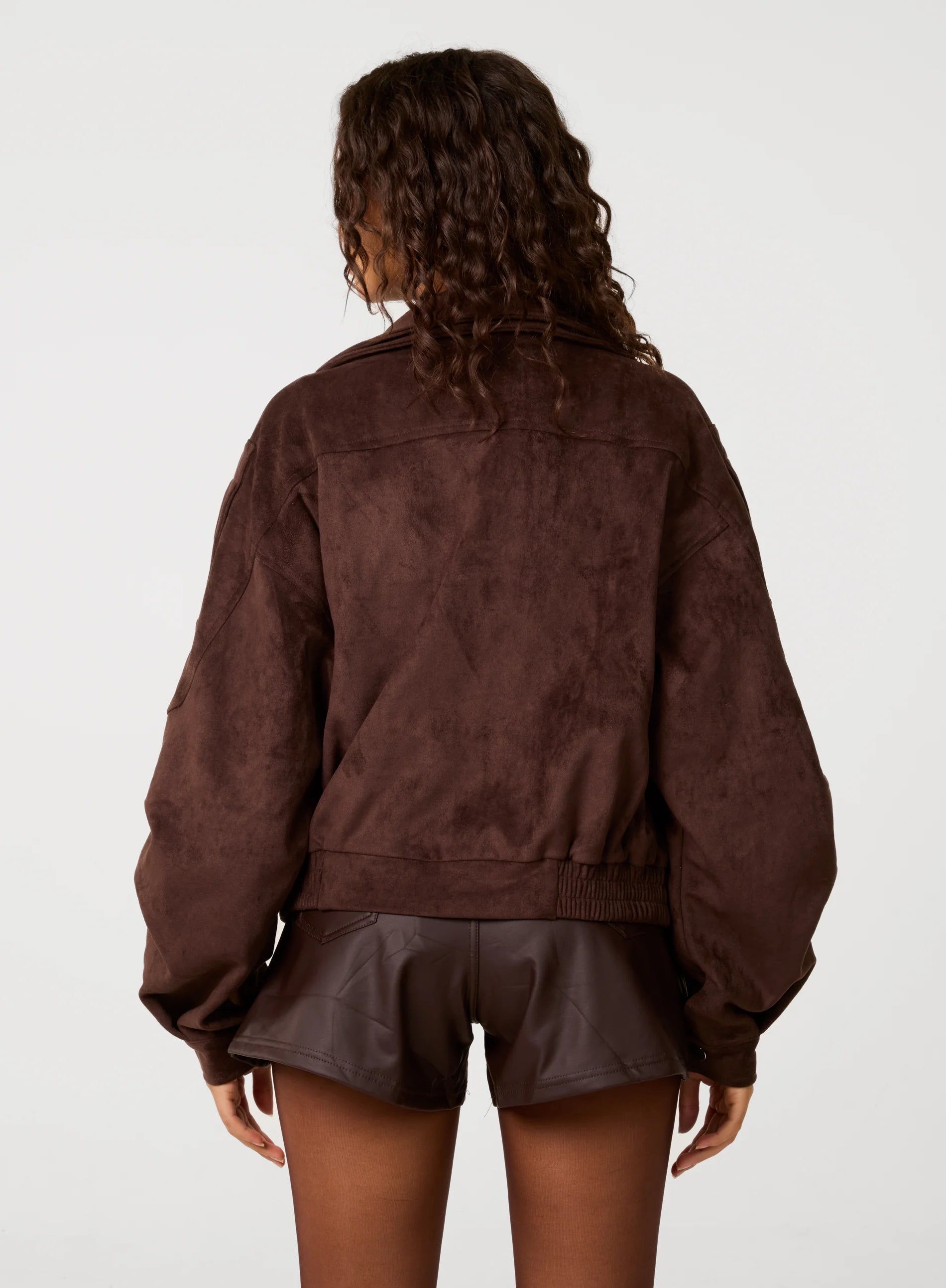 Faux Suede Oversized Jacket