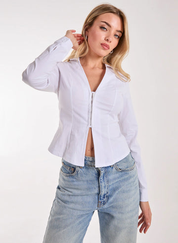 Long Sleeve Hook and Eye Shirt