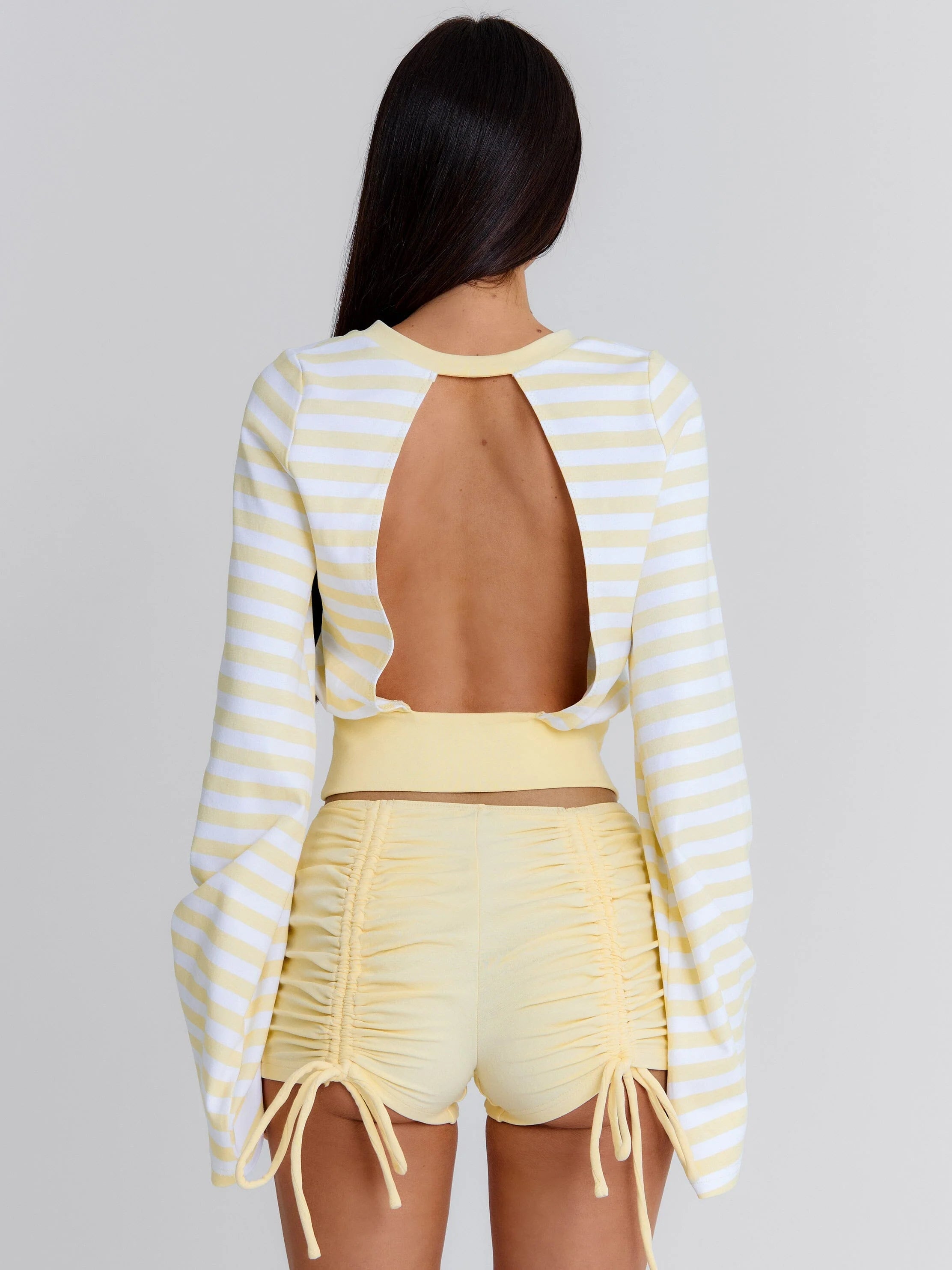 MARTAE CROP TOP YELLOW STRIPE