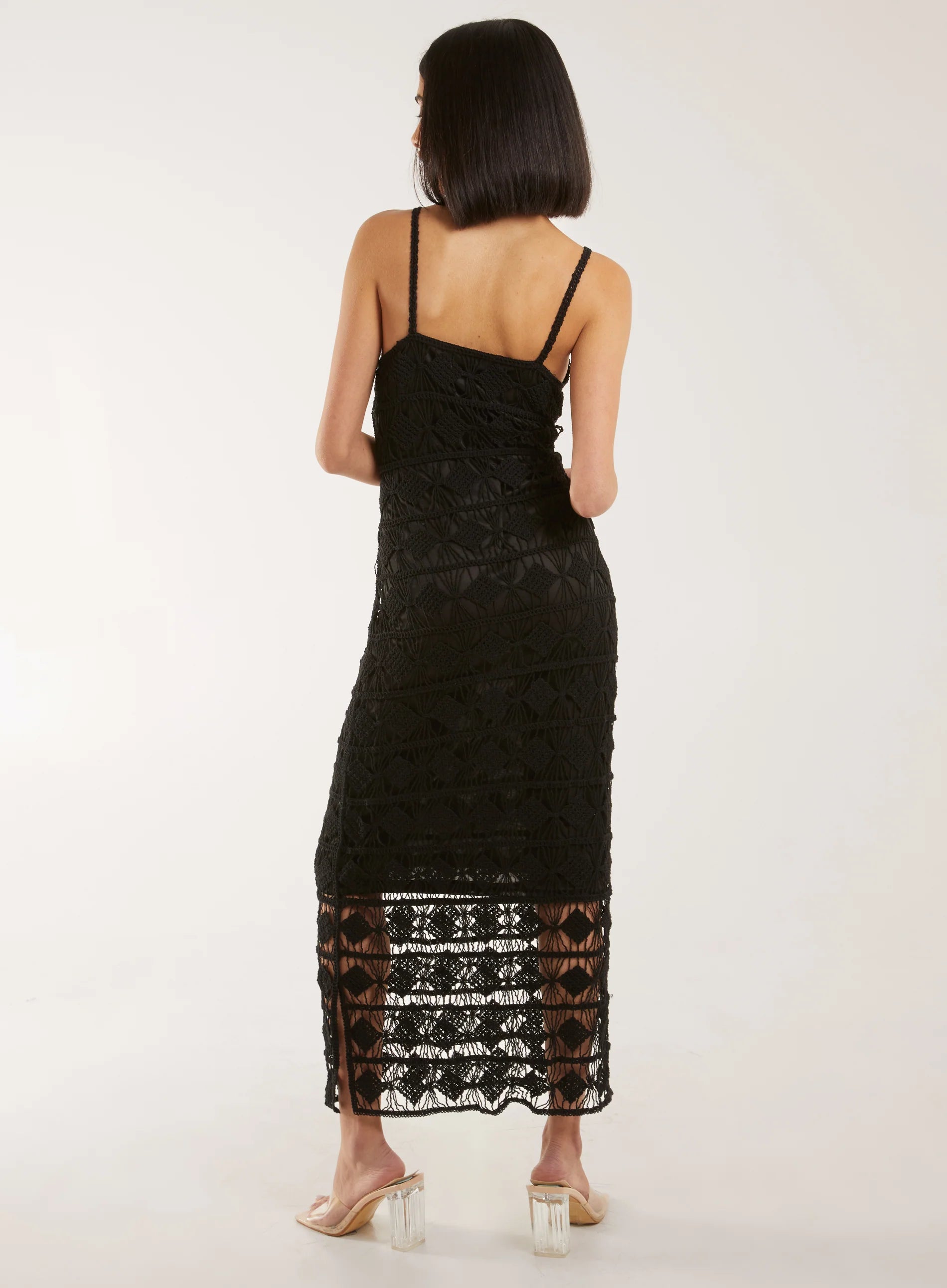 Crochet Geo Pattern Maxi Dress