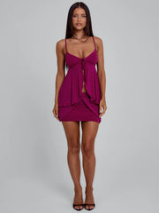 GEORGINA MINI SKIRT PLUM