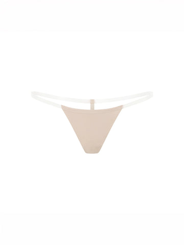 SEAMLESS CLEAR STRAP G-STRING NUDE