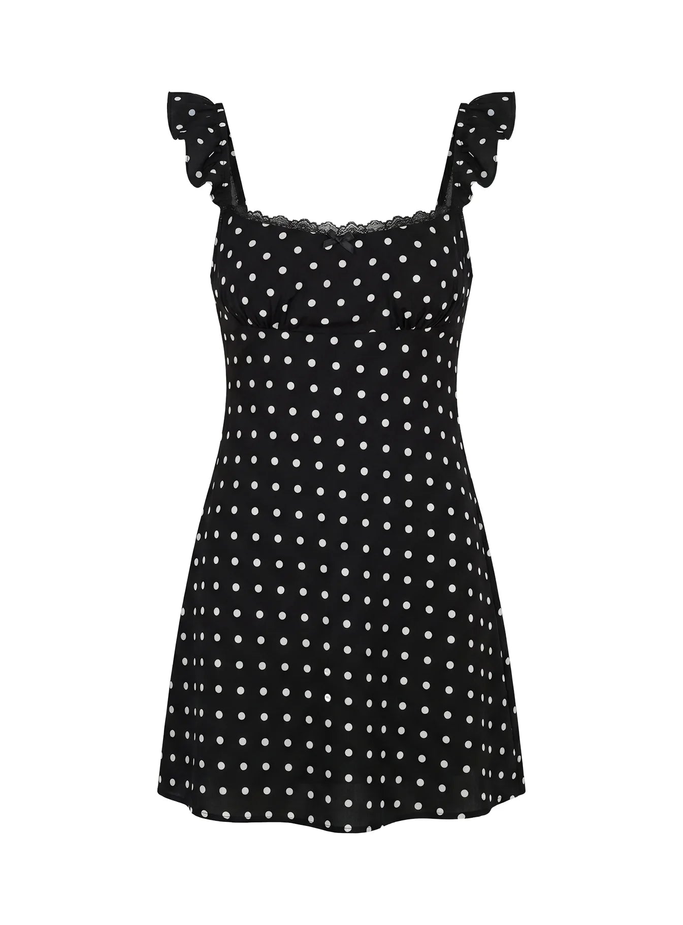 Beacall Mini Dress Black Polka Dot