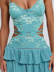 SANTANA MINI DRESS TEAL
