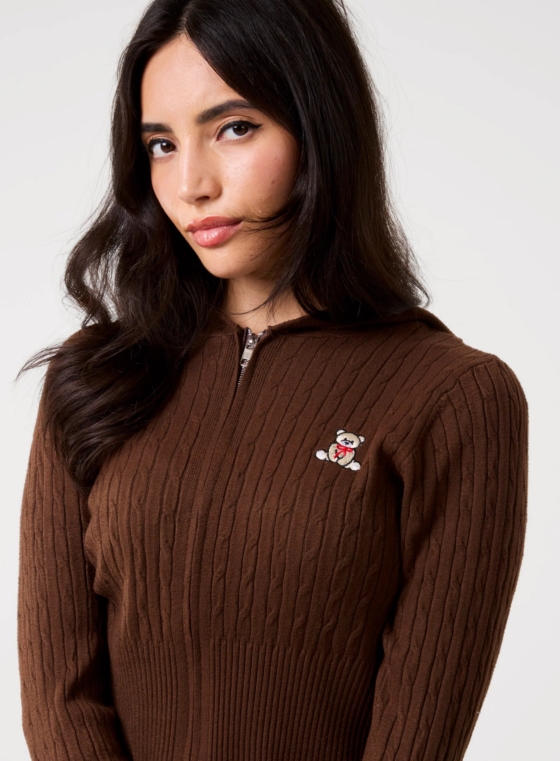 Cable Knit Bear Hoodie