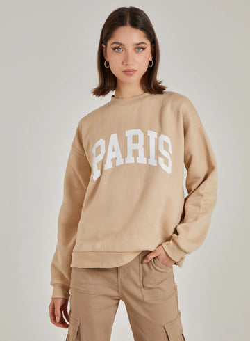 Paris Slogan Oversized Sweatshirt