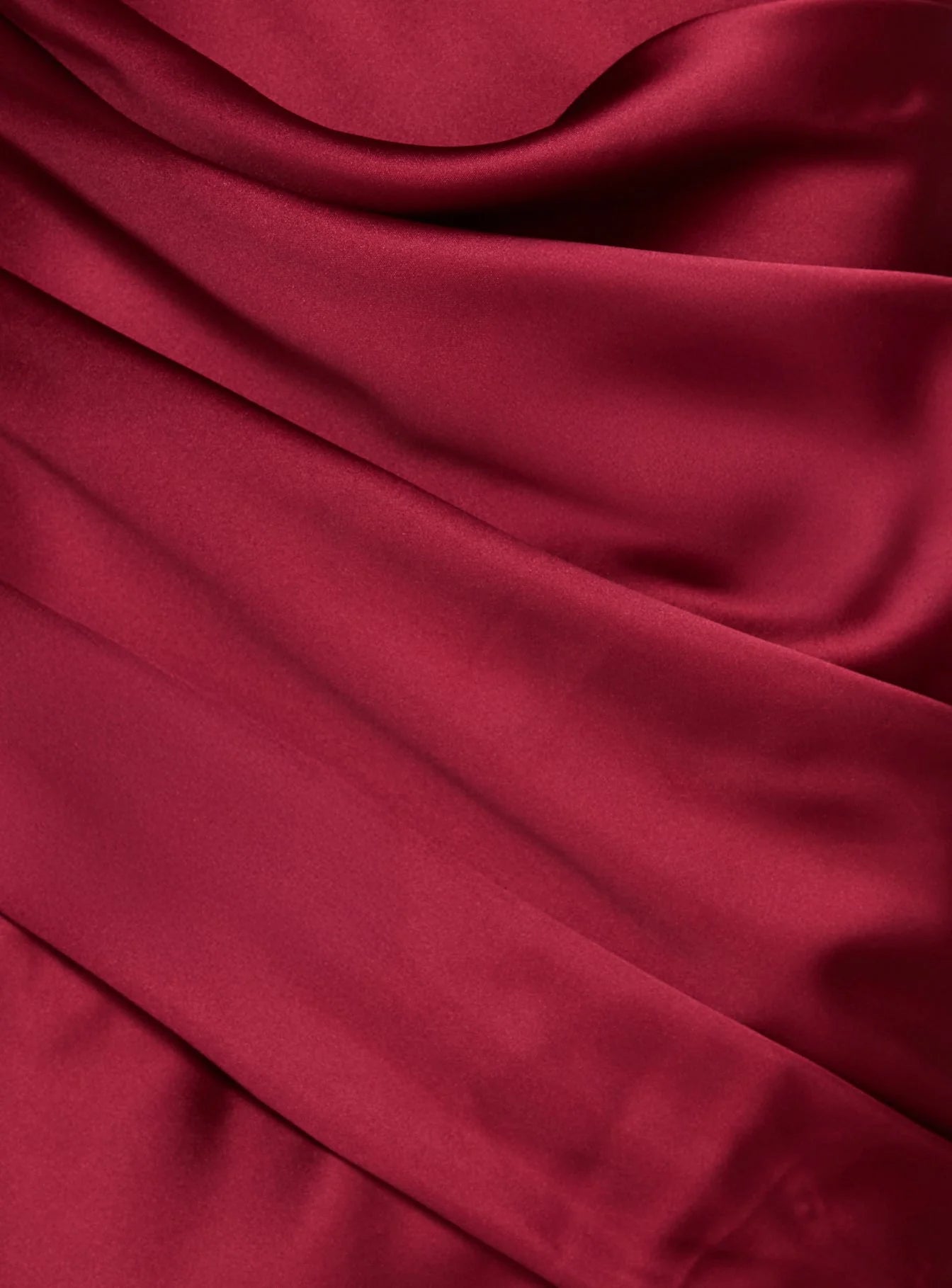 False Alarm Plunge Asymmetrical Pleat Maxi Dress Red