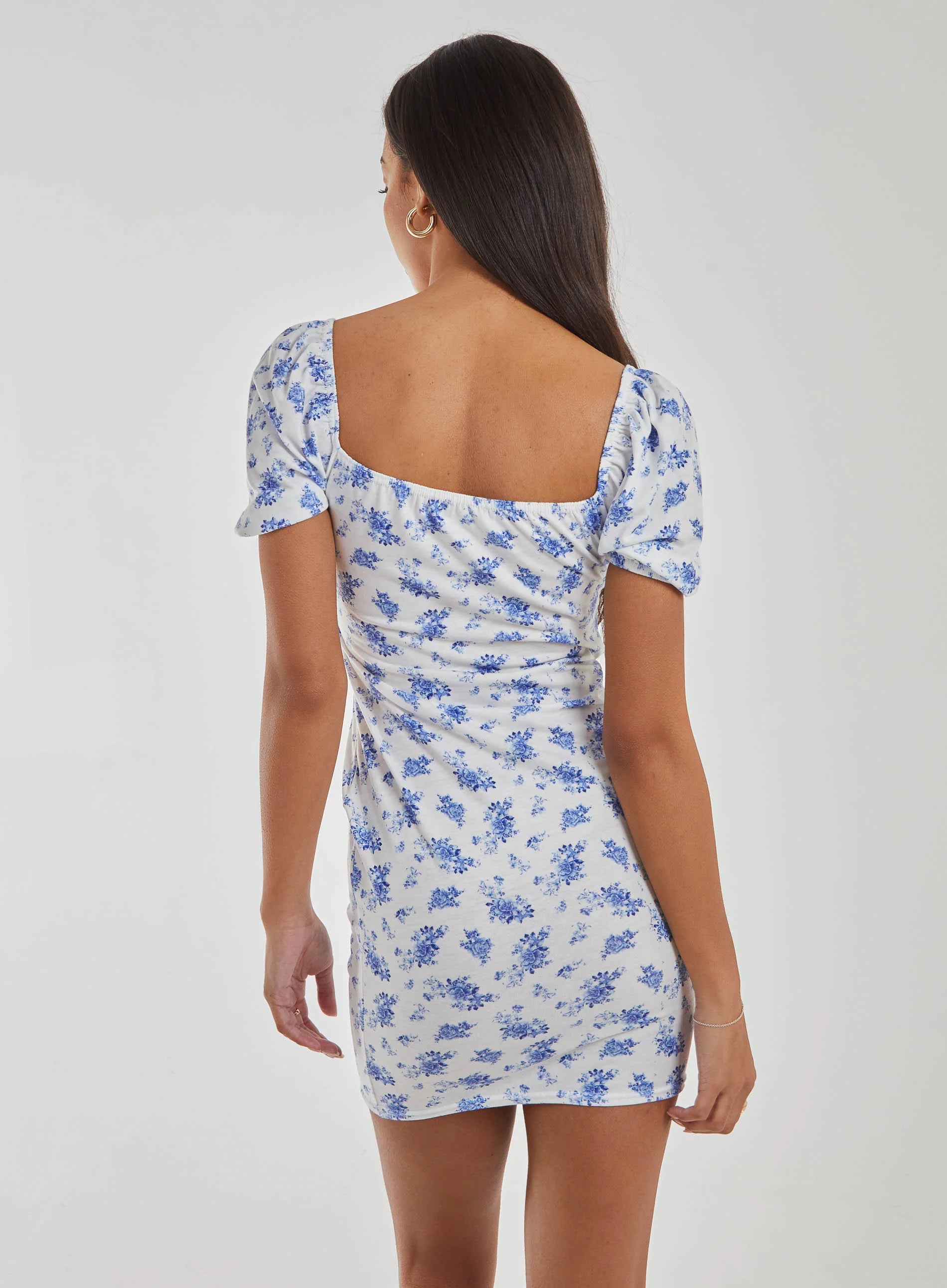 Floral Puff Sleeve Mini Dress