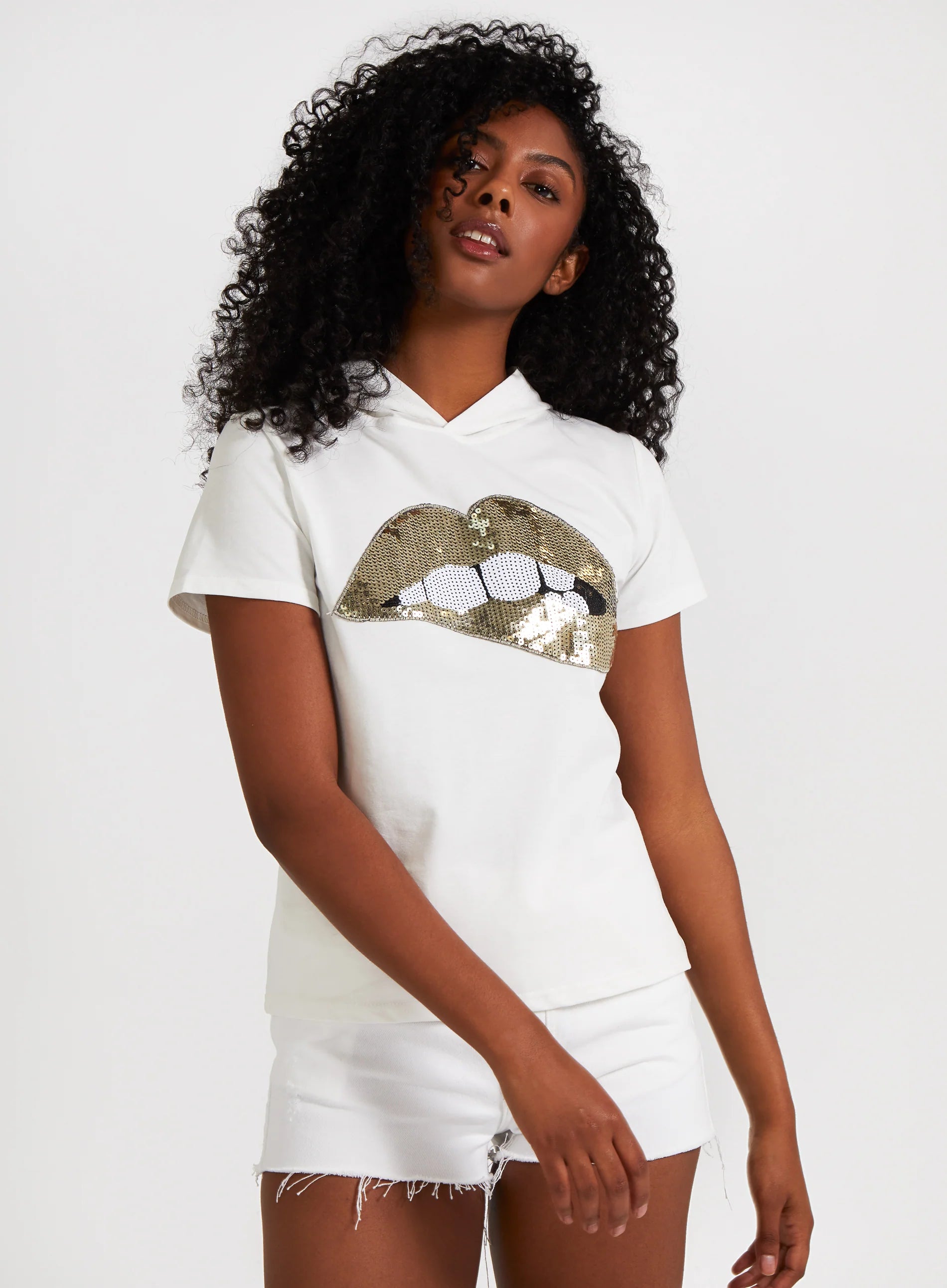 Bling Lips Hoodie Tee