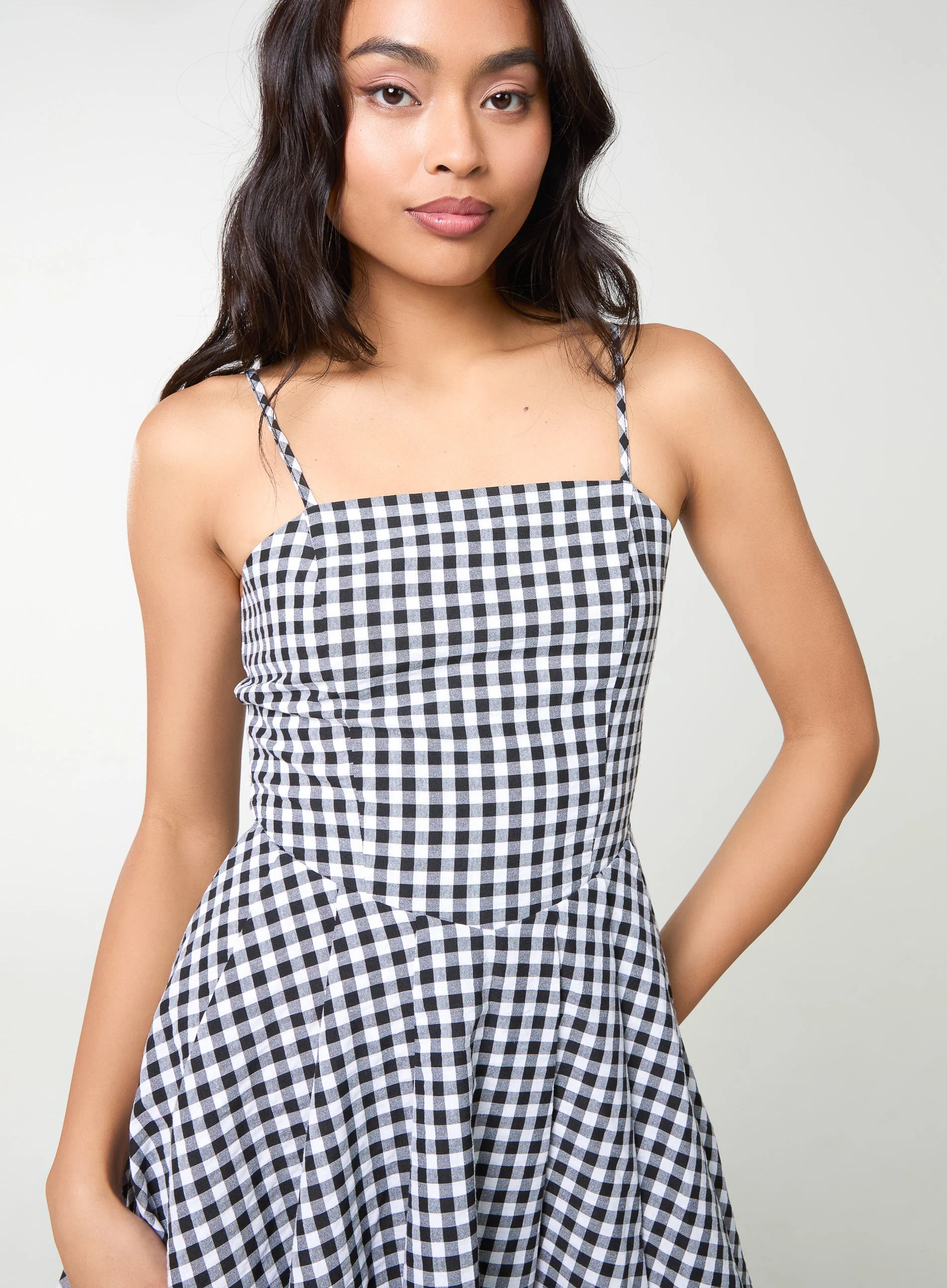 Bow Back Gingham Mini Dress