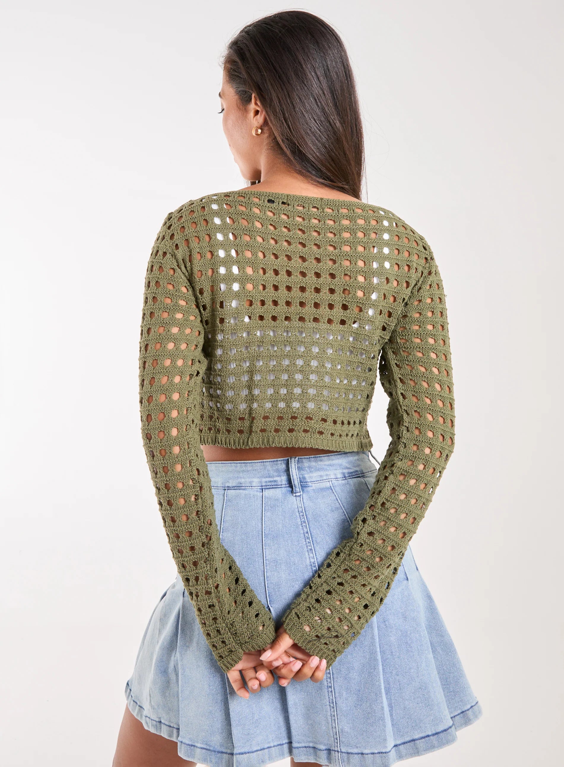 Long Sleeve Crochet Top