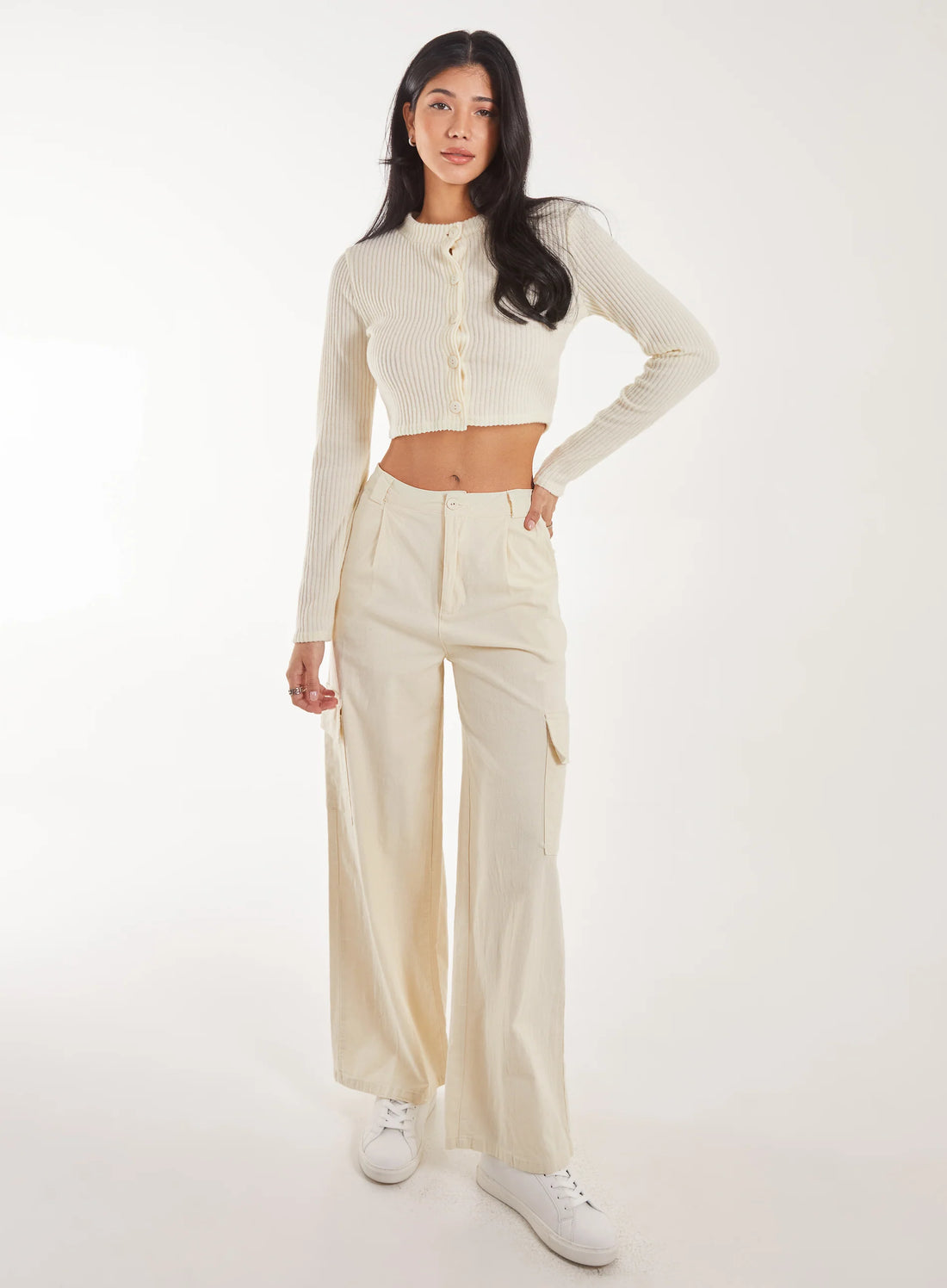Brushed Long Sleeve Cardigan