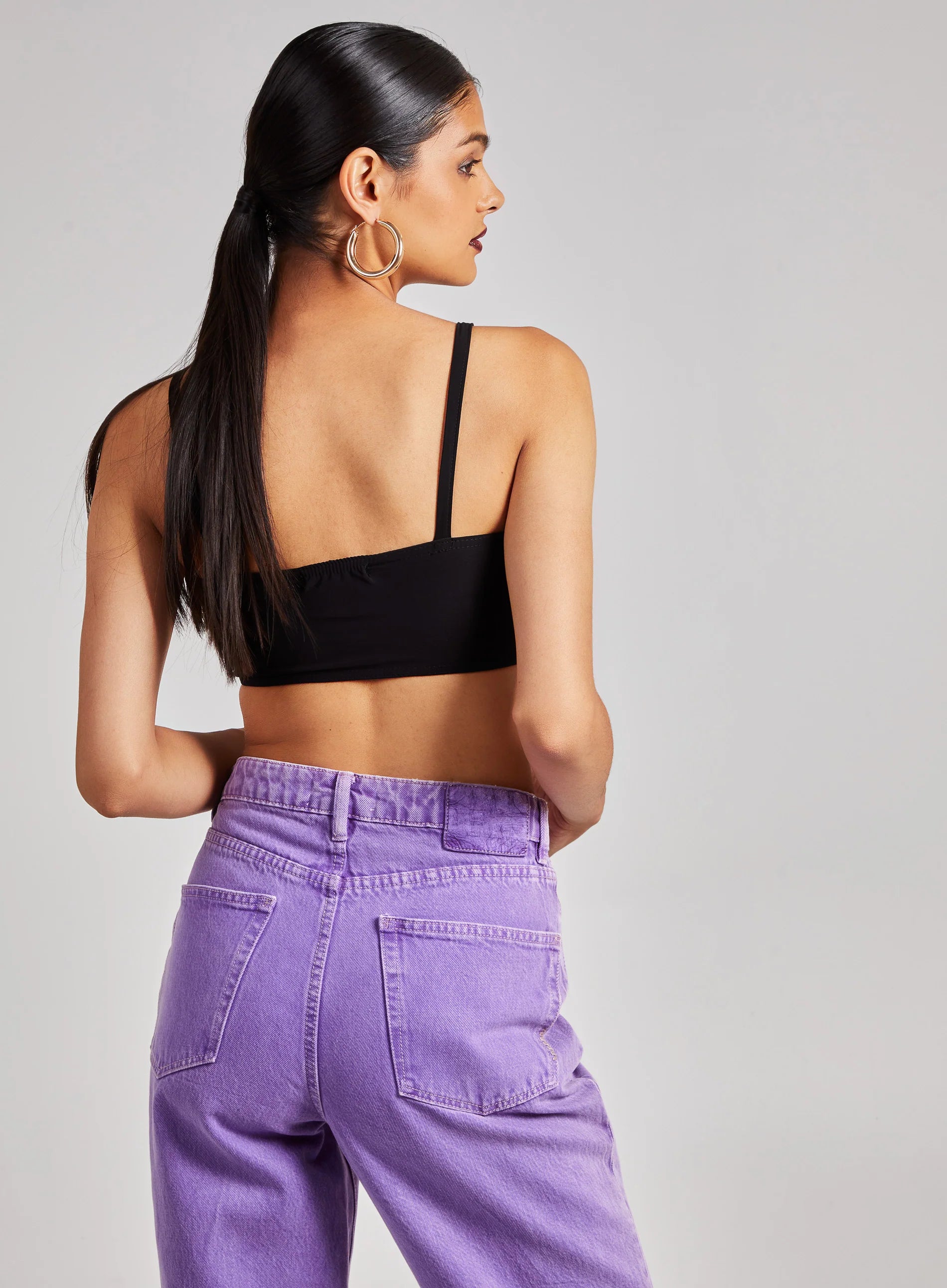 Gold Trim Slinky Crop Top