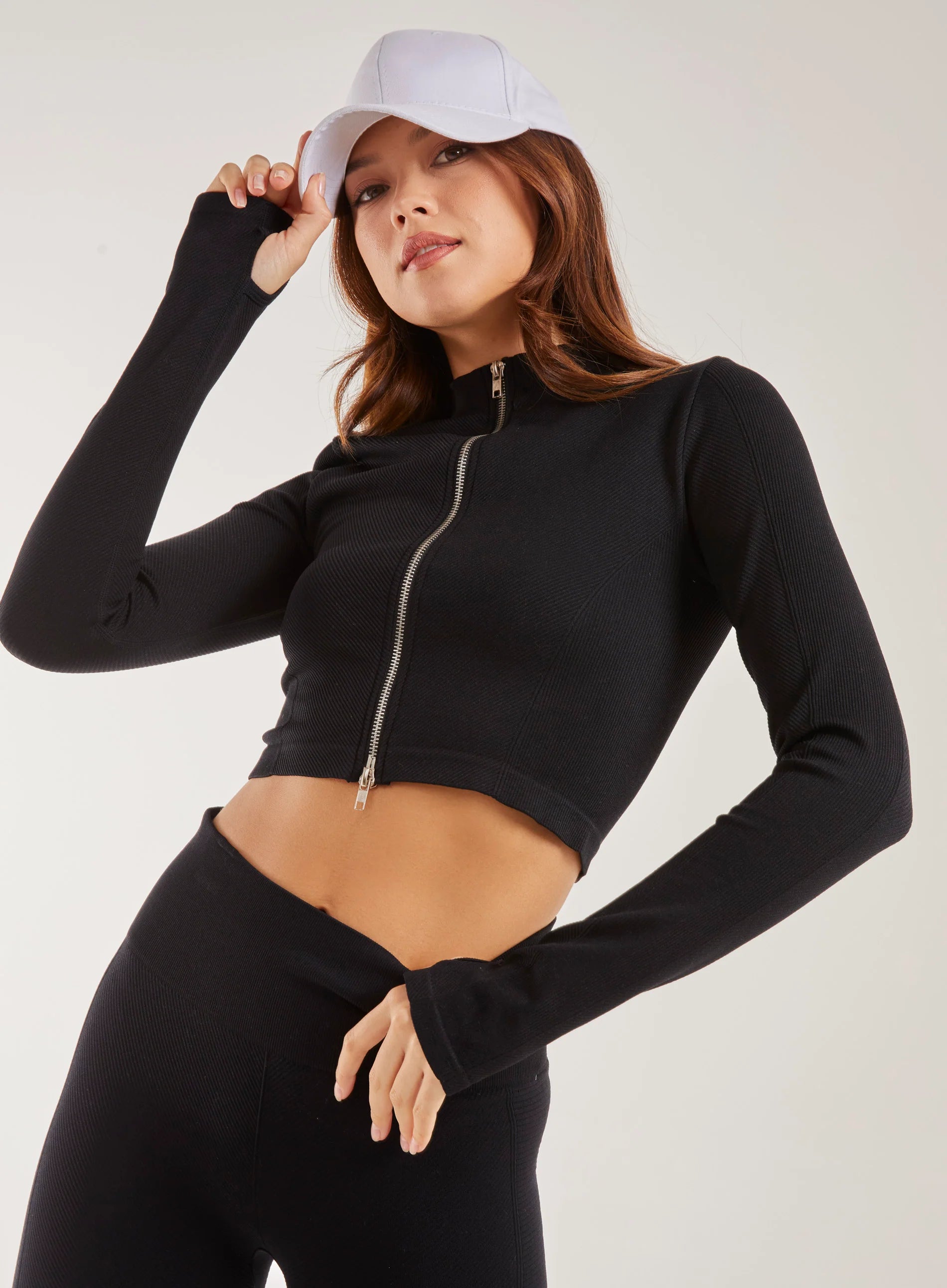 Active Rib Double Zip Top