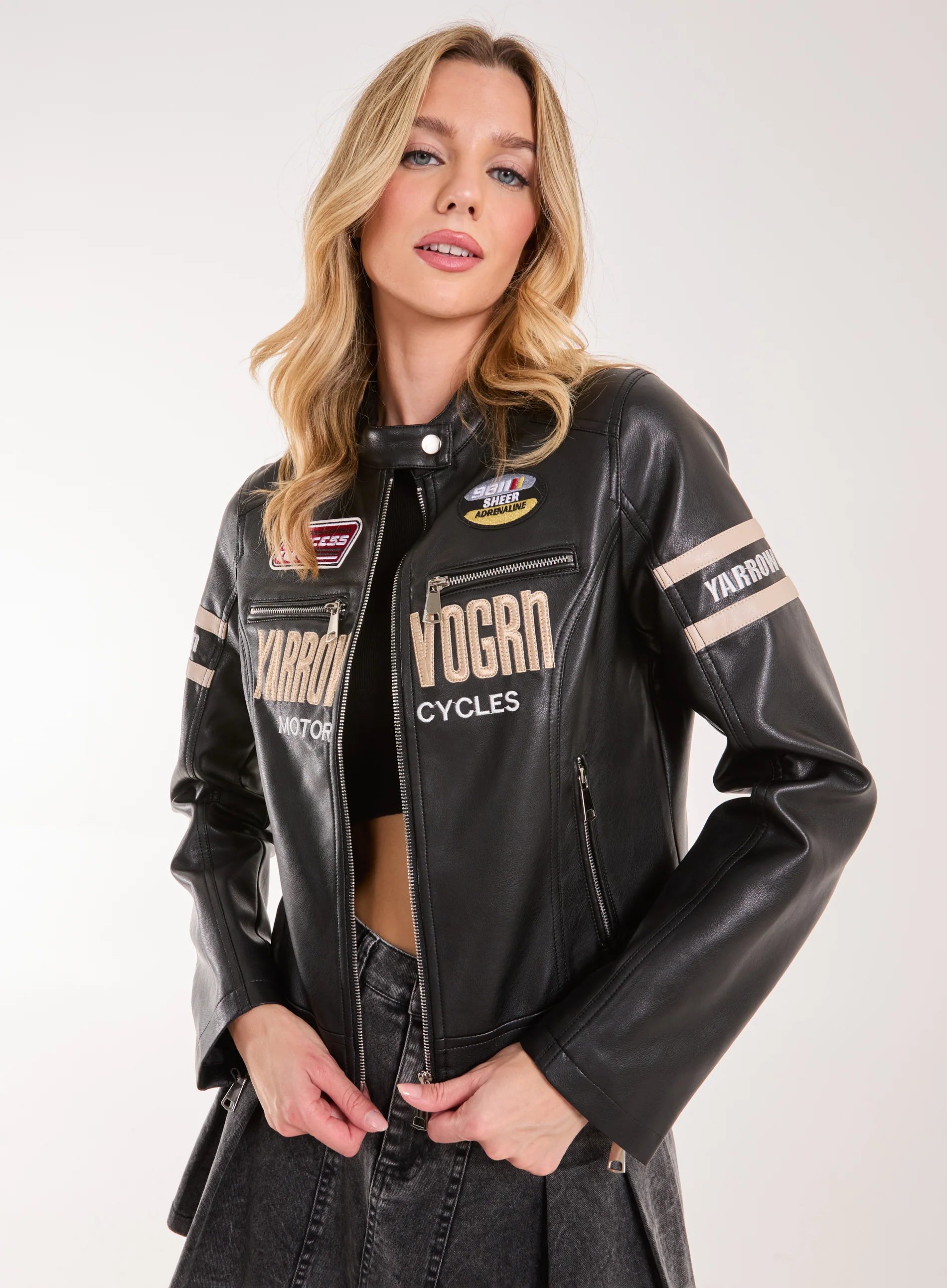 Patch Mix Motocross Biker Jacket