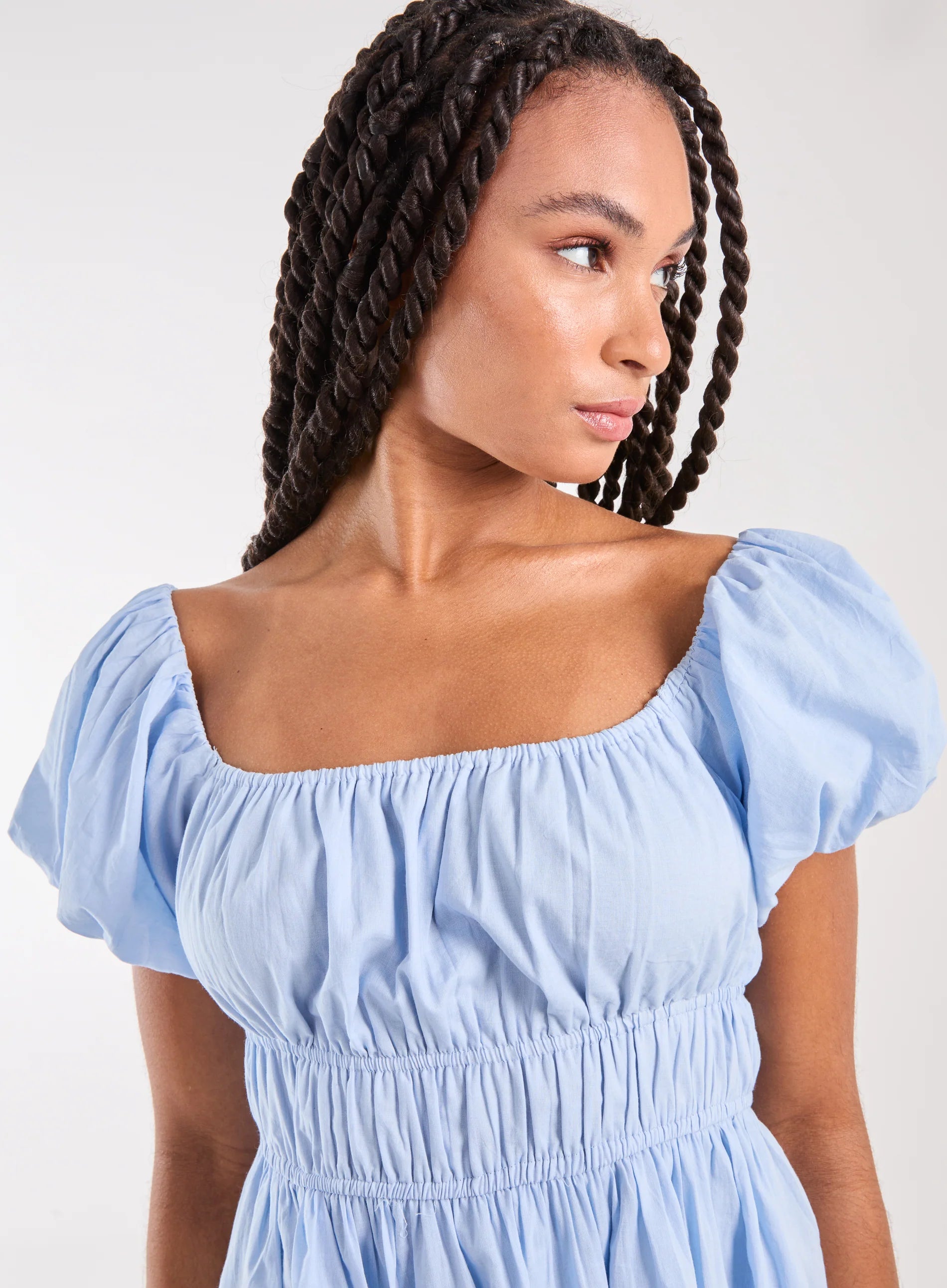 Puff Sleeve Mini Dress with Shorts