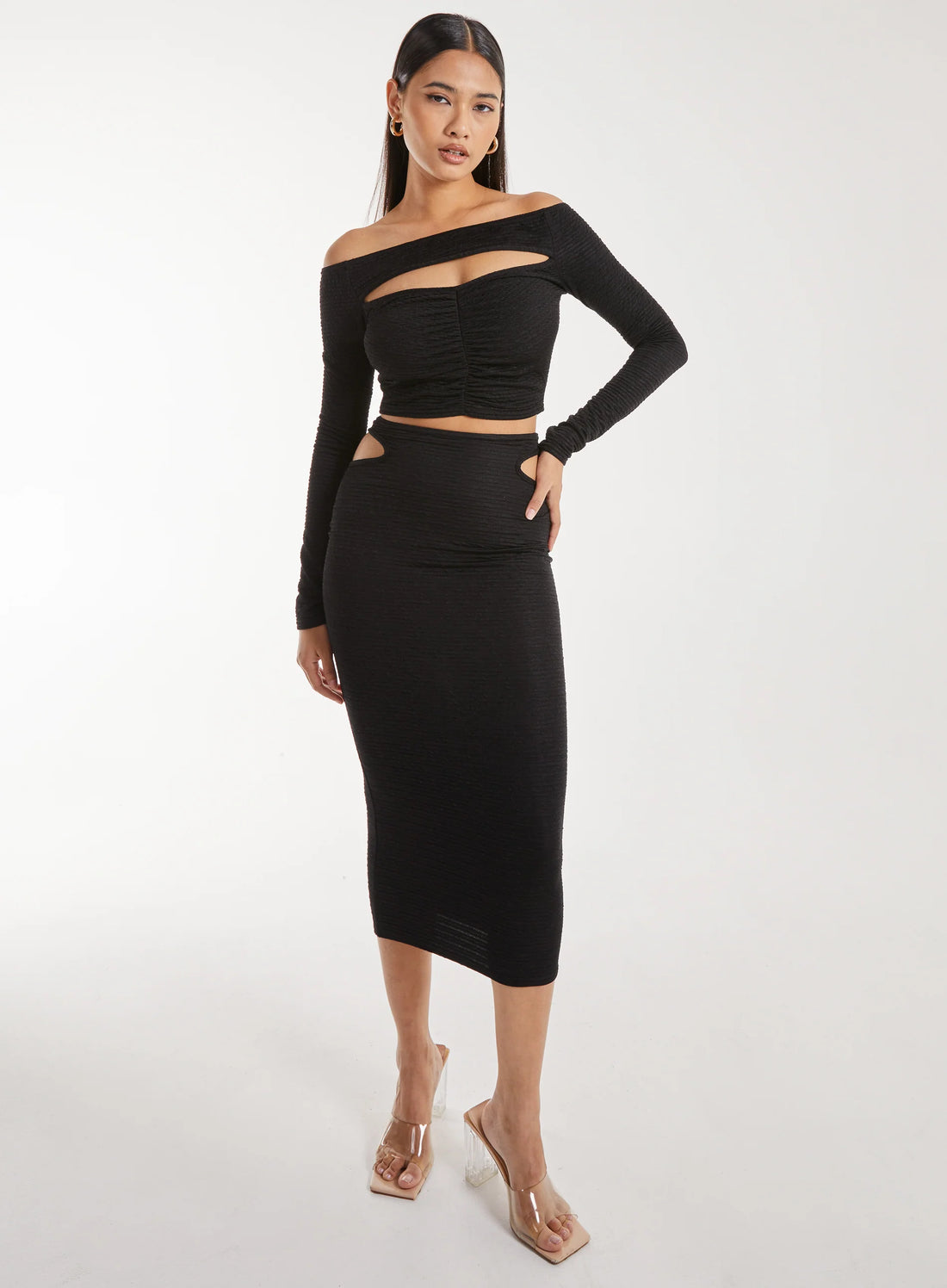Ripple Letterbox Long Sleeve Top