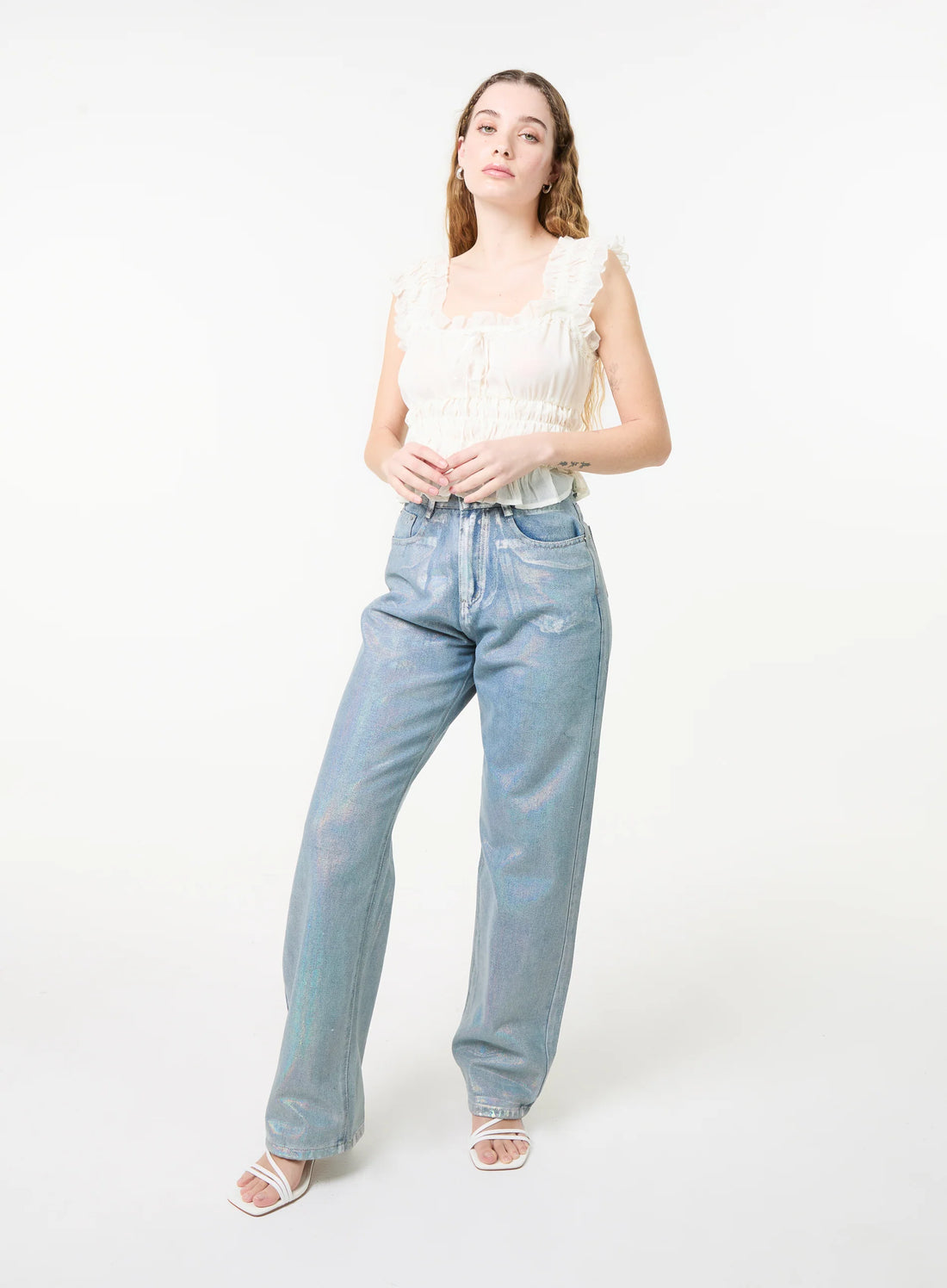 Ribbon Trim Milkmaid Top