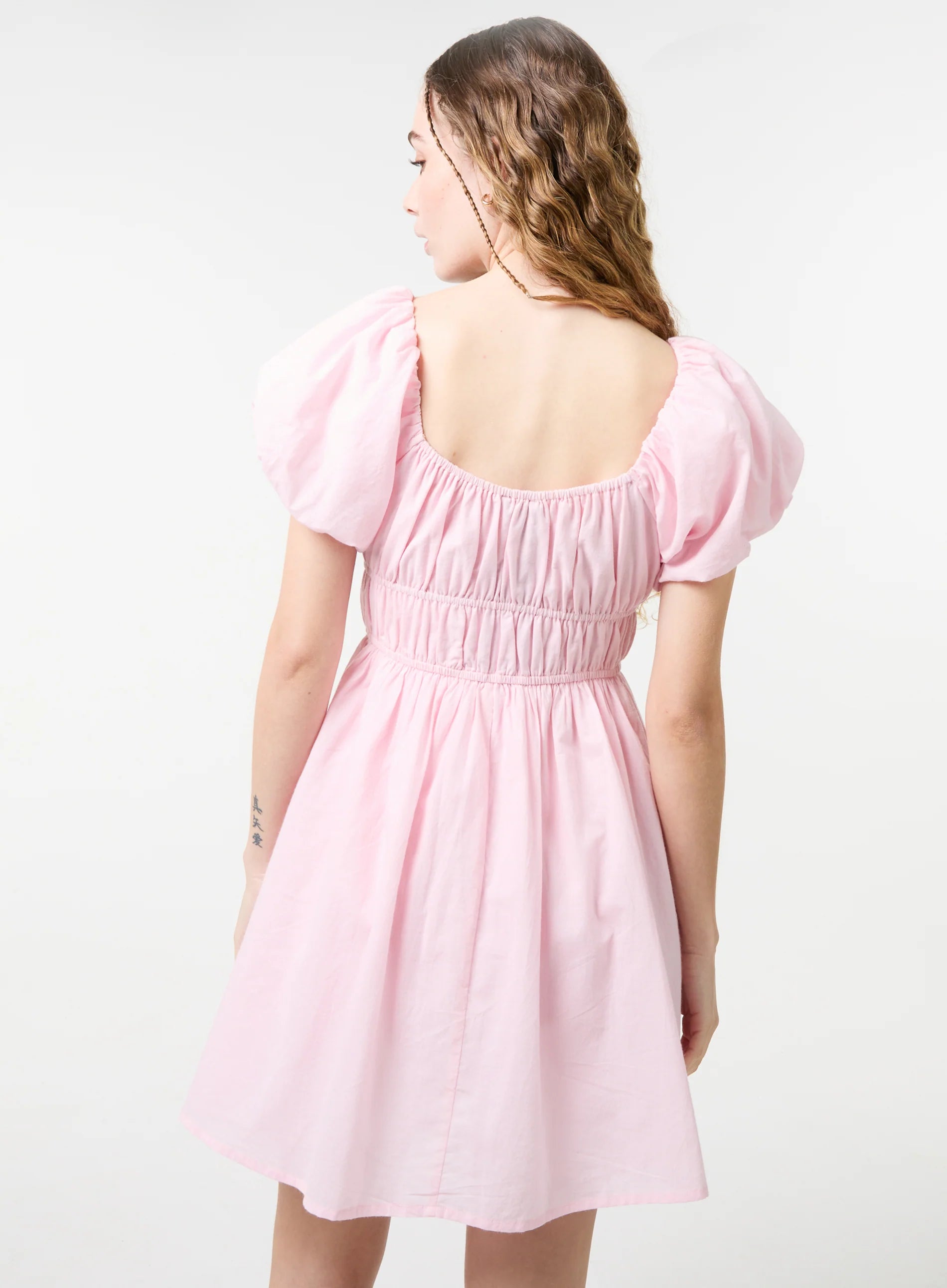 Puff Sleeve Mini Dress with Shorts