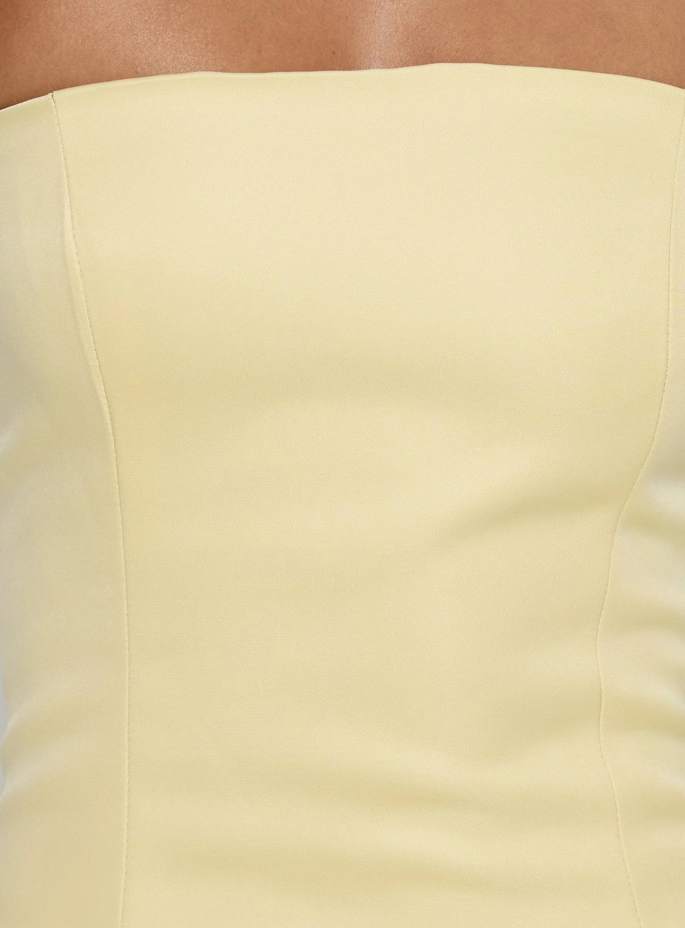 Soft Bloom Drop Waist Strapless Maxi Dress Yellow