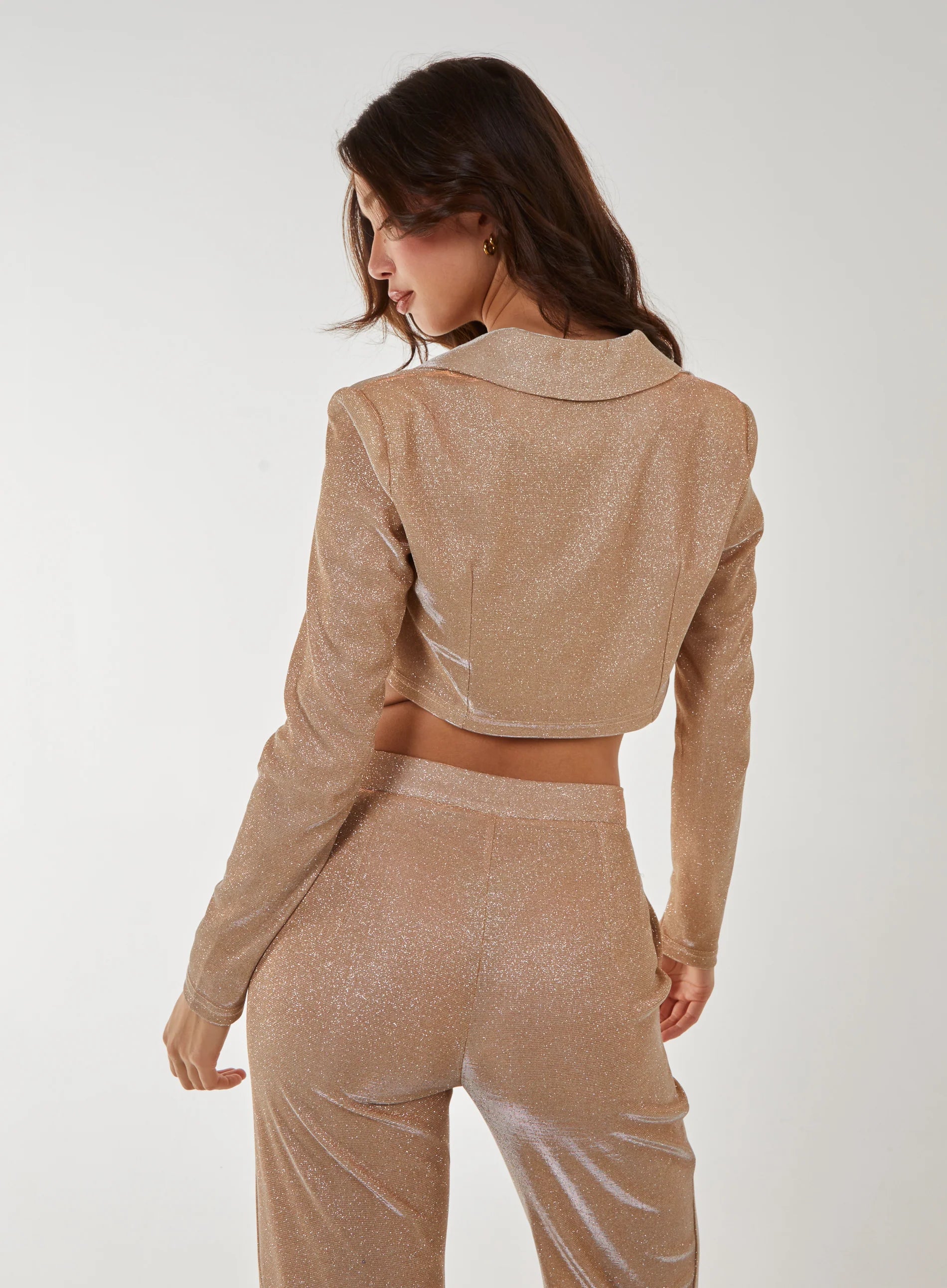Metallic Cropped Blazer