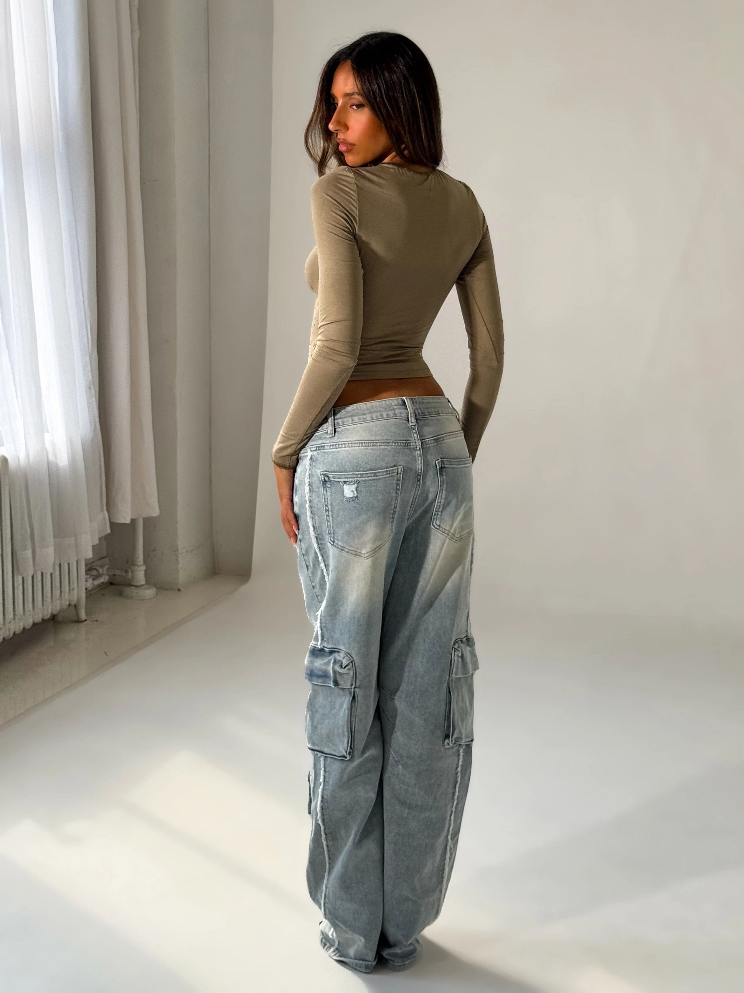 KATNESS PANTS LIGHT WASH DENIM