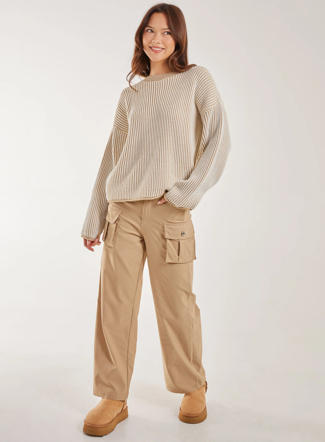 Striped Ribbed Long Sleeve Jumper