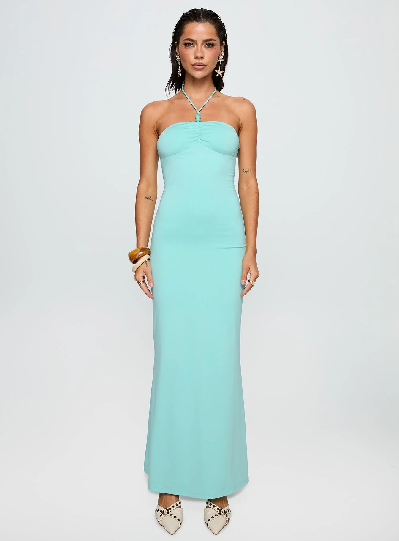 A Vision Hardware Detail Maxi Dress Blue