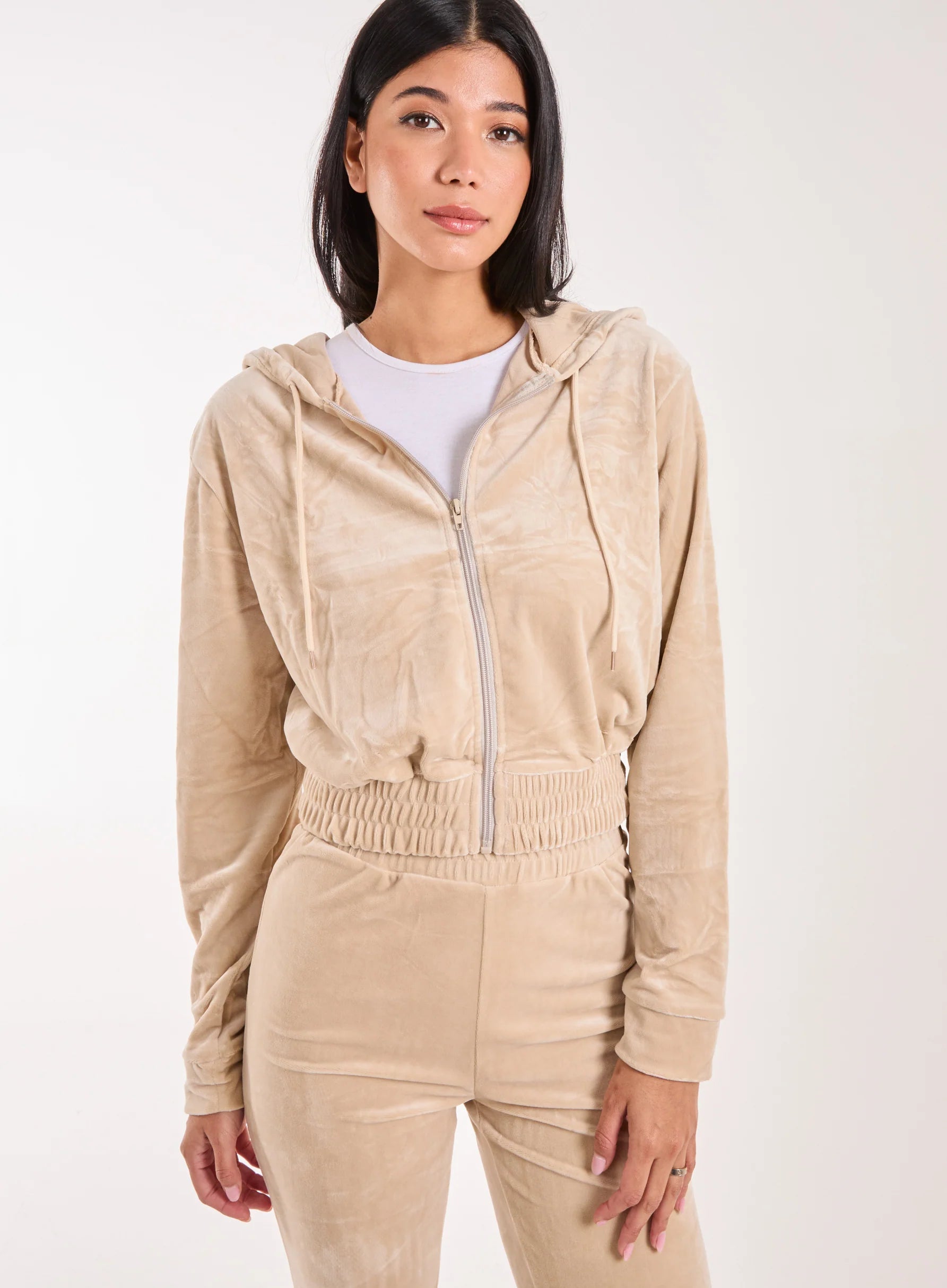 Velour Zip Hoodie