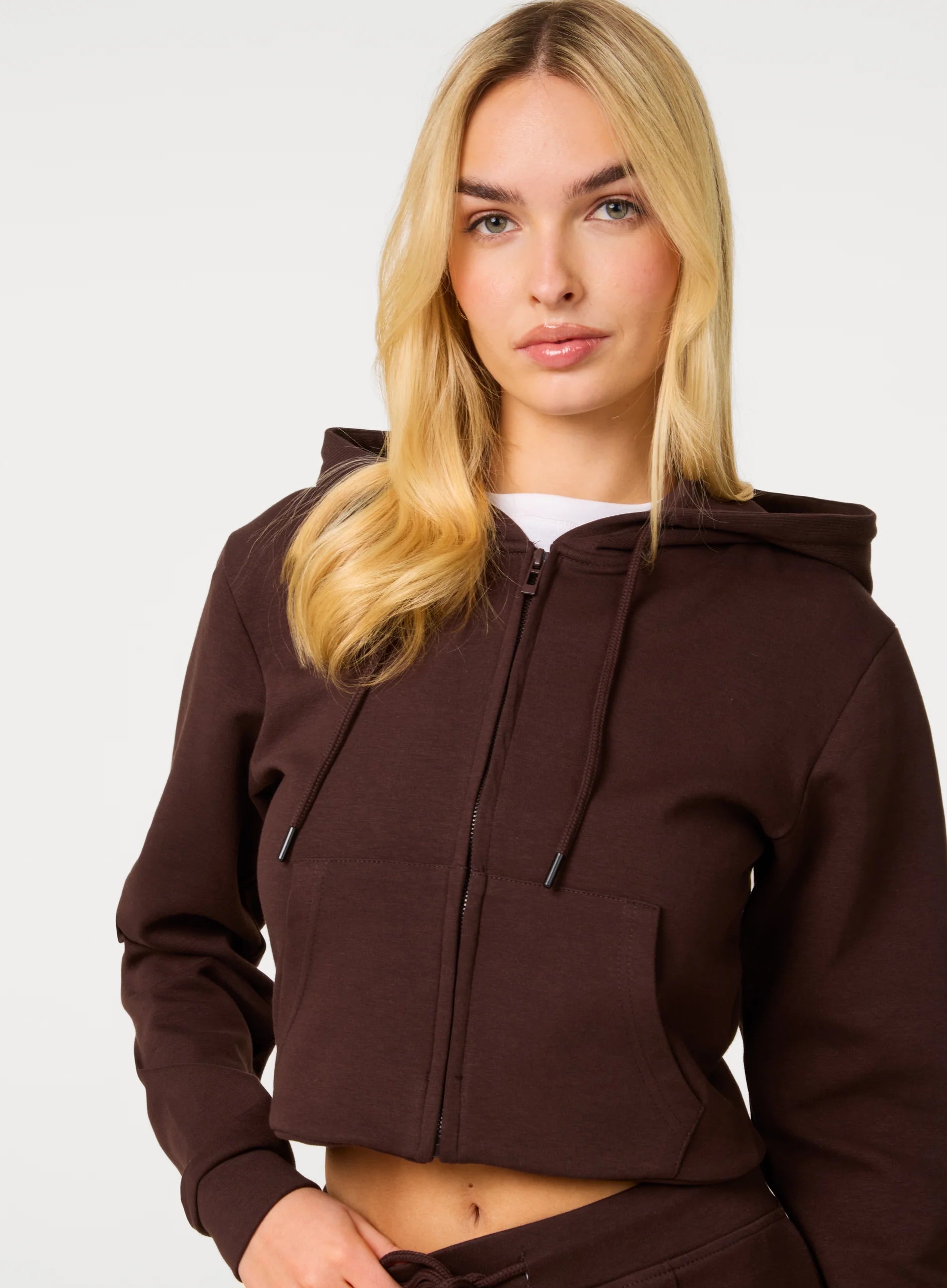 Zip Up Cropped Hoodie