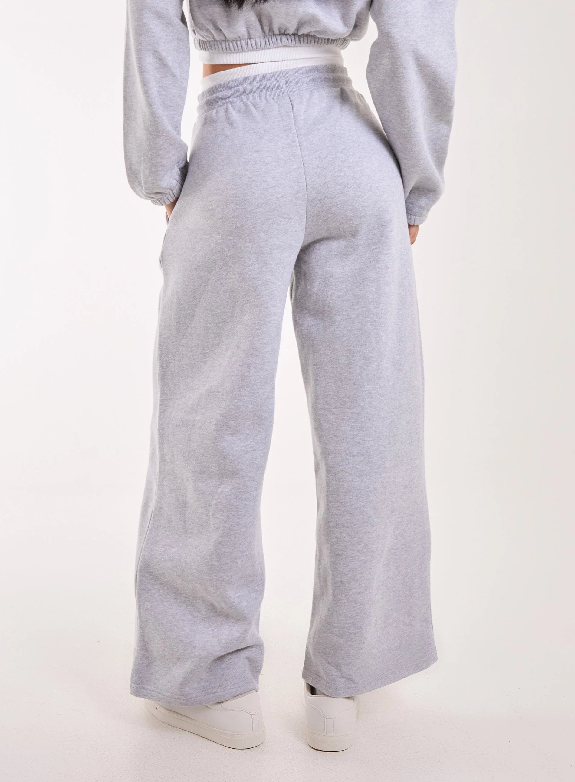 Contrast Waist Band Wide Joggers