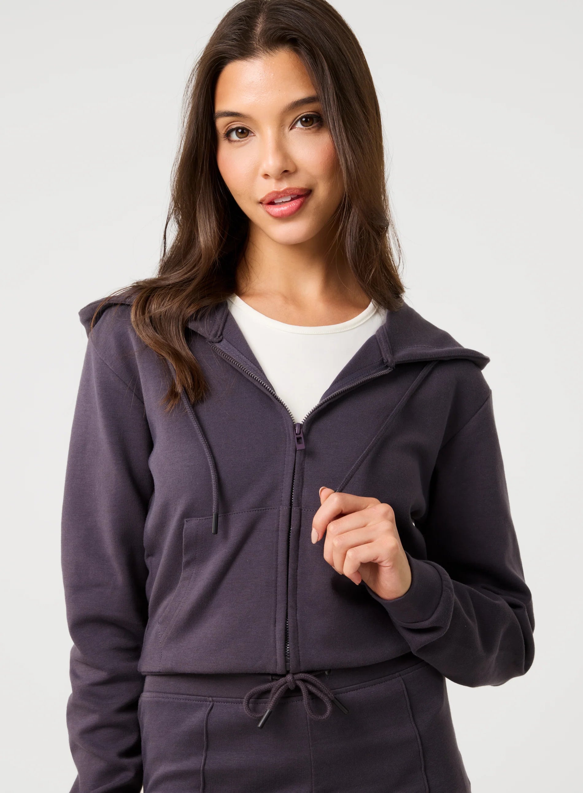 Zip Up Cropped Hoodie