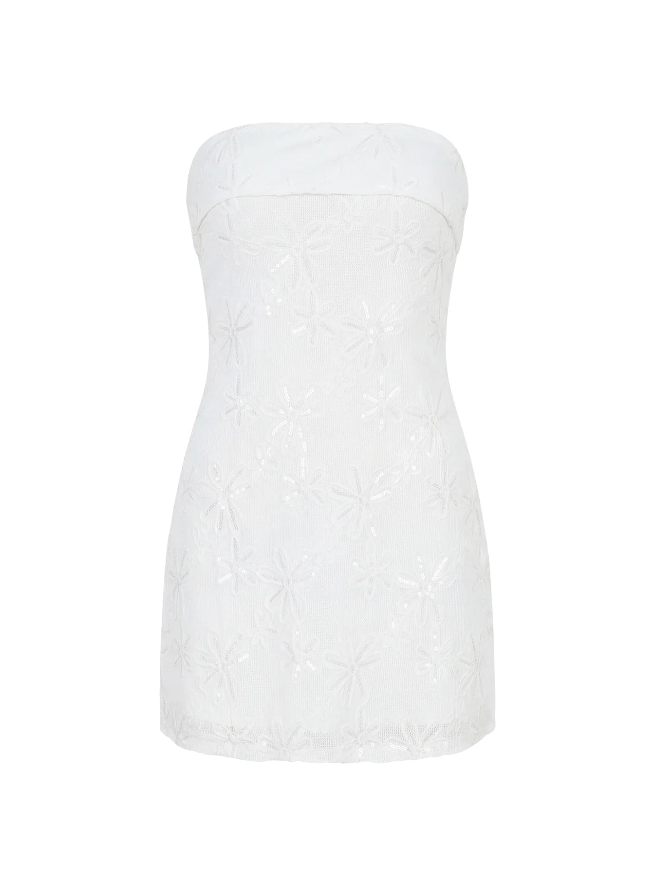 Graces Strapless Mini Dress White