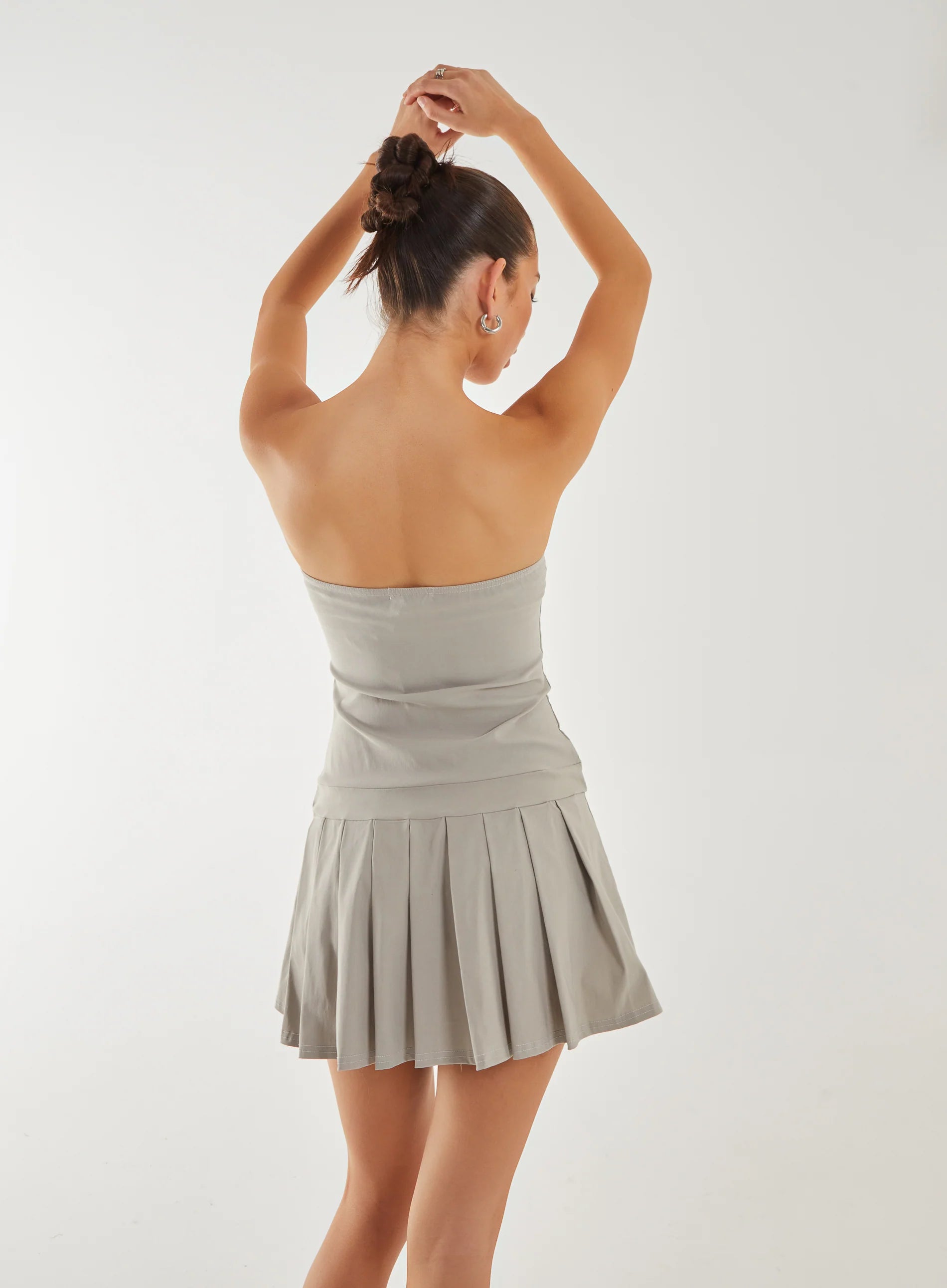 Strapless Pleated Mini Dress