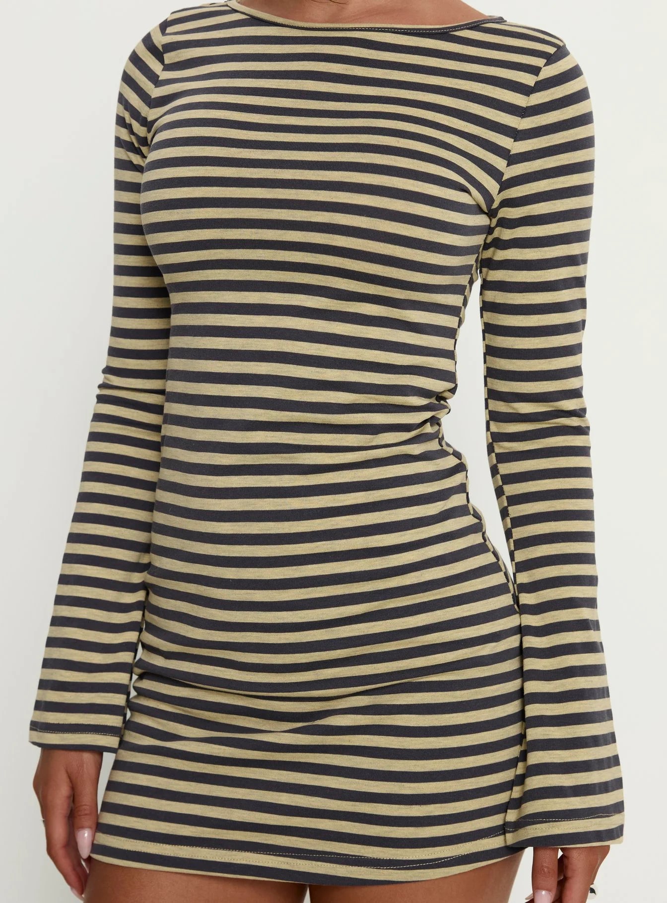 Bryanna Long Sleeve Mini Dress Yellow / Navy