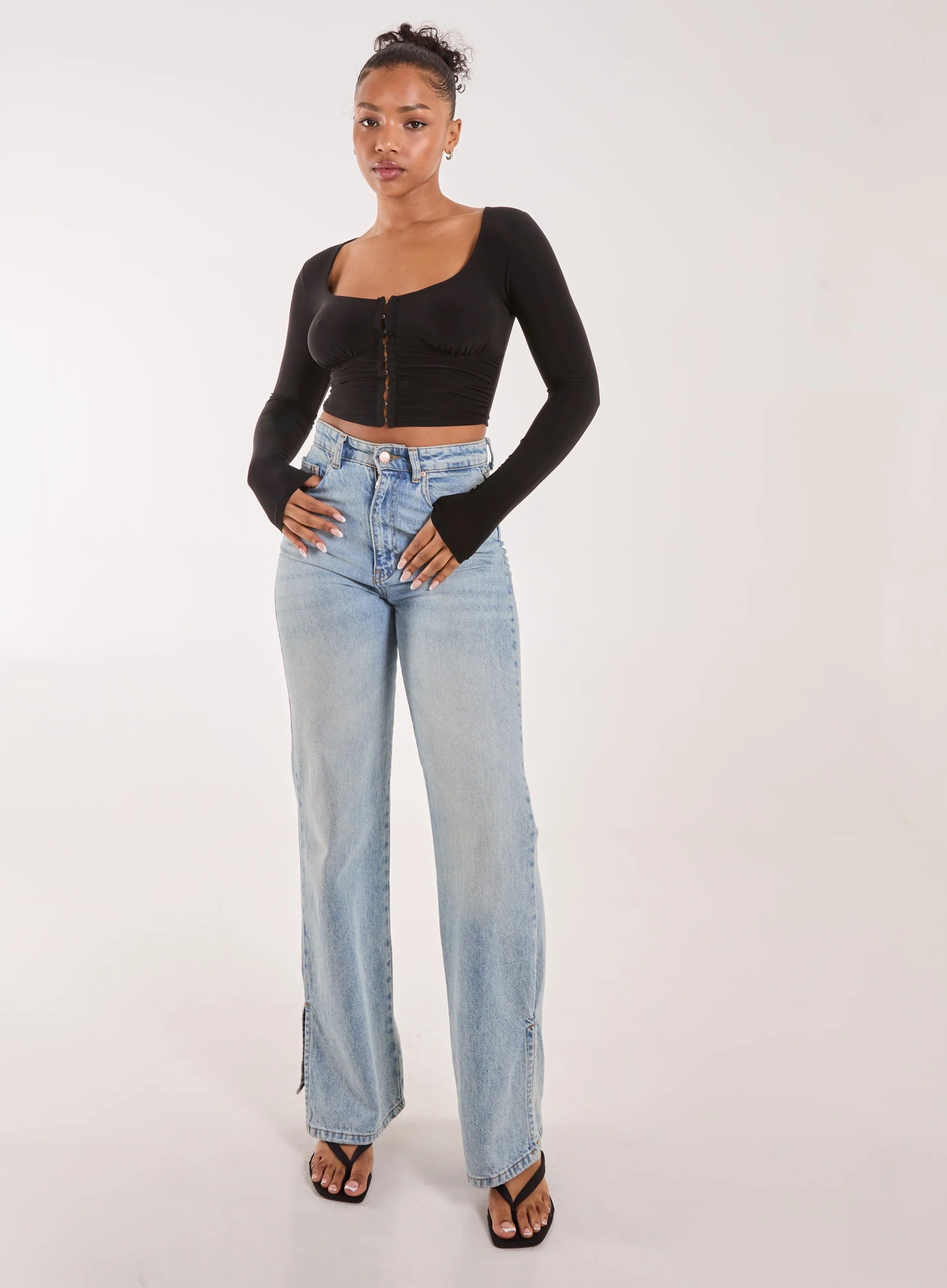 Hook and Eye Long Sleeve Top