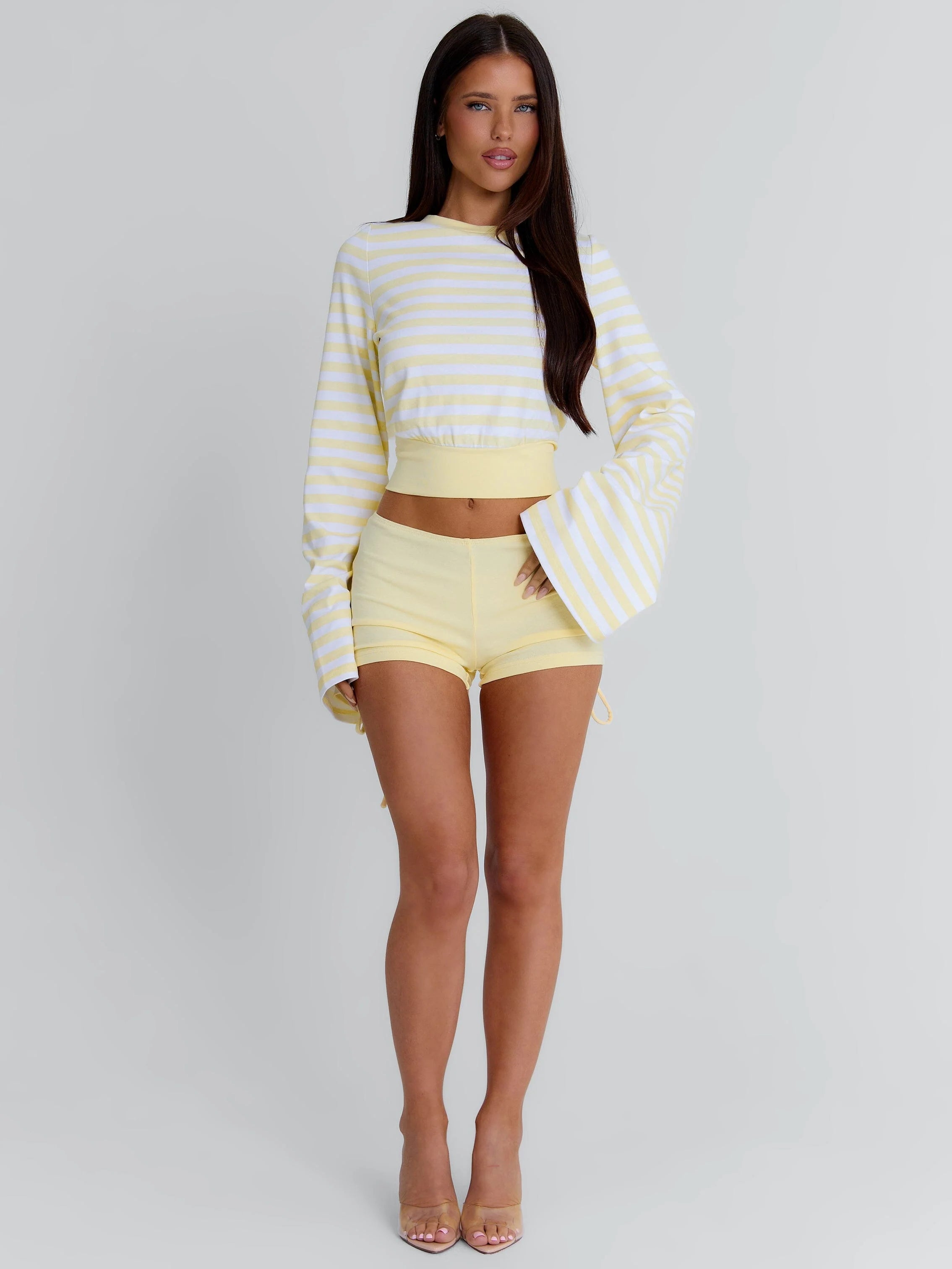 MARTAE CROP TOP YELLOW STRIPE