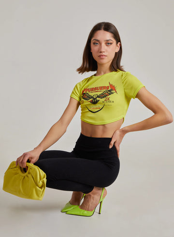 Cropped Ribbed Band Tee
