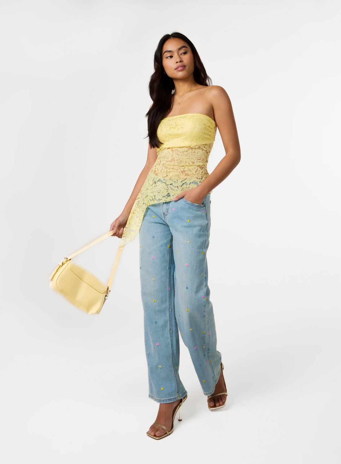 Floral Lace Bandeau Top