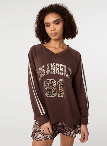 Metallic Leopard Long Sleeve Sports Jersey