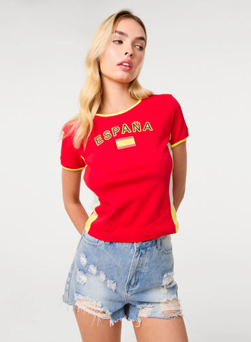 Espana Embellished Football T-Shirt