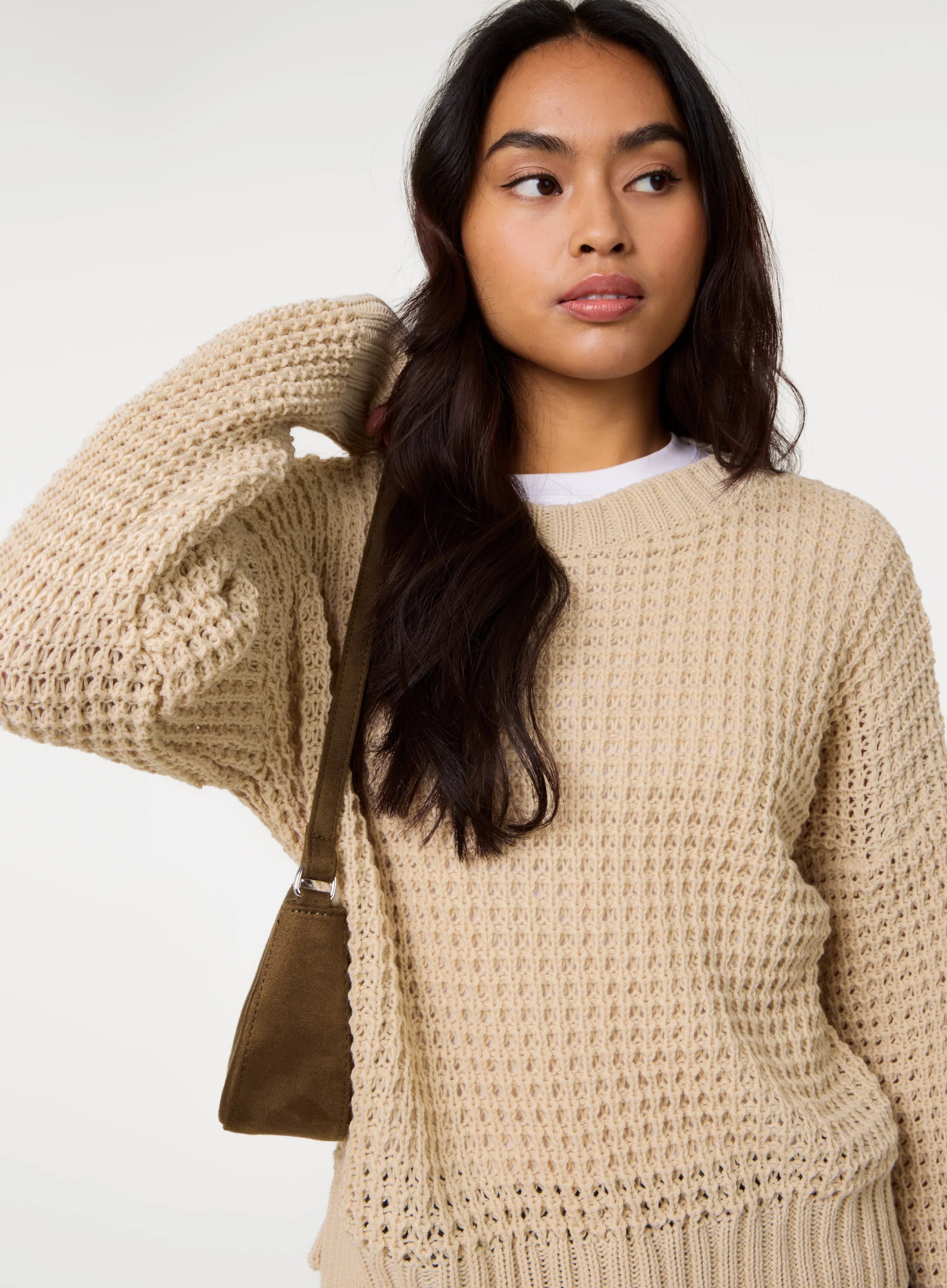 Waffle Knit Crop Jumper